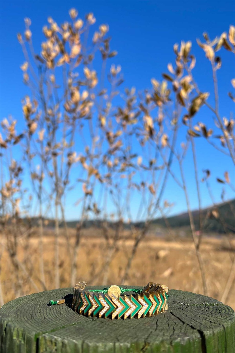 Yeşil Mineli Taşlı Bileklik | AKSESUAR