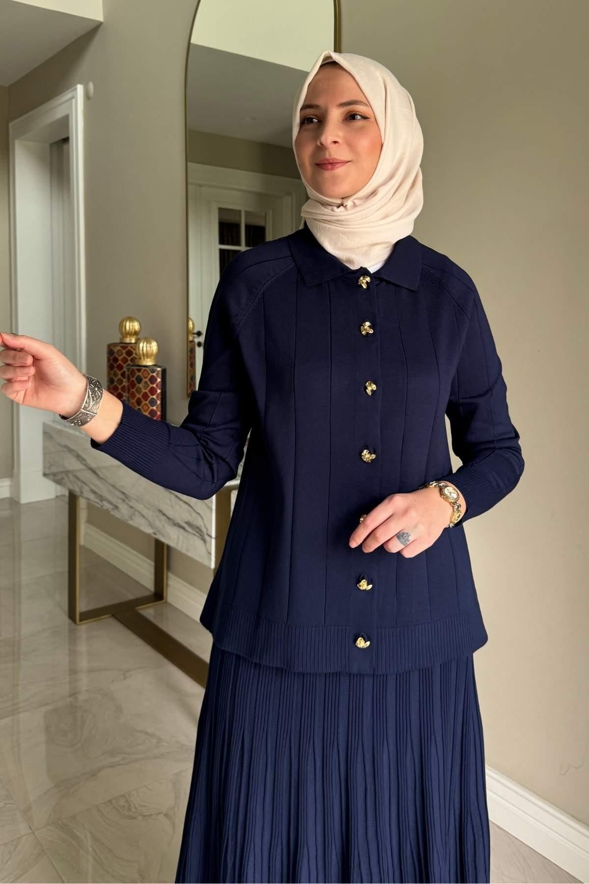 Melis Çelik Örme Triko Takım Sütlü Kahve | Rabia Şamlı | Tesettür Giyim, Elbise ve Kadın Giyim Modası