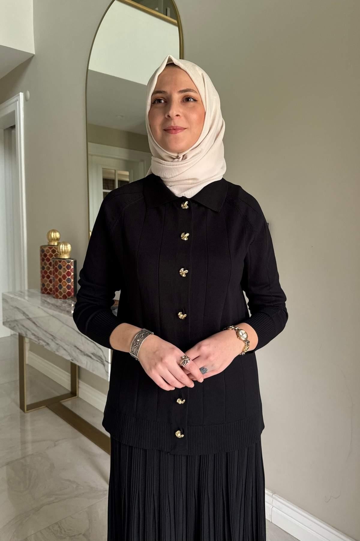 Melis Çelik Örme Triko Takım Sütlü Kahve | Rabia Şamlı | Tesettür Giyim, Elbise ve Kadın Giyim Modası