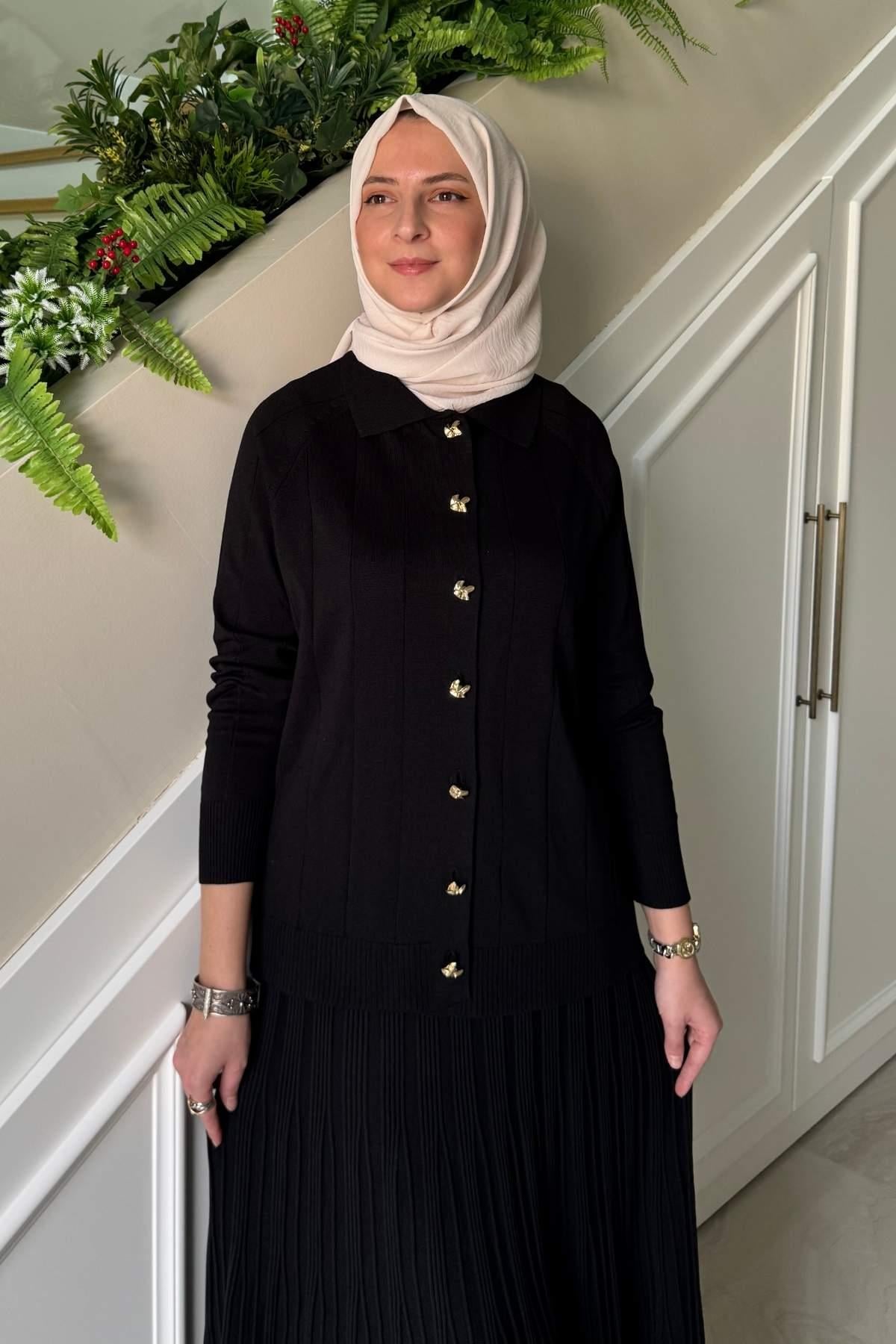 Melis Çelik Örme Triko Takım Sütlü Kahve | Rabia Şamlı | Tesettür Giyim, Elbise ve Kadın Giyim Modası