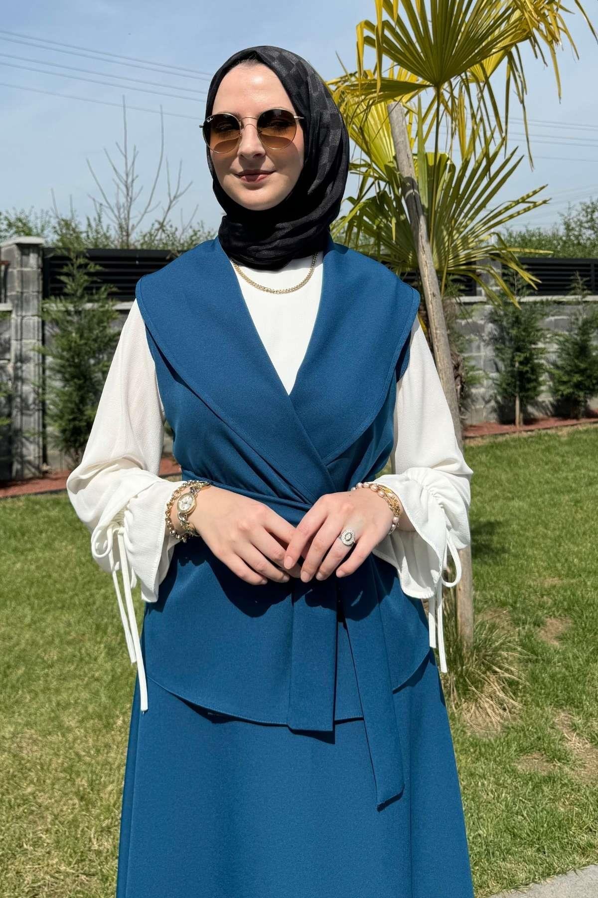 Azize Etek Yelek Takım Kahverengi - Rabia Şamlı | Tesettür Giyim, Elbise ve Kadın Giyim Modası