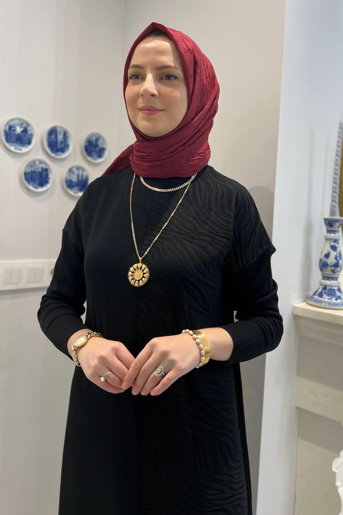 Lalezar Zümrüt Triko Elbise - Rabia Şamlı | Tesettür Giyim, Elbise ve Kadın Giyim Modası