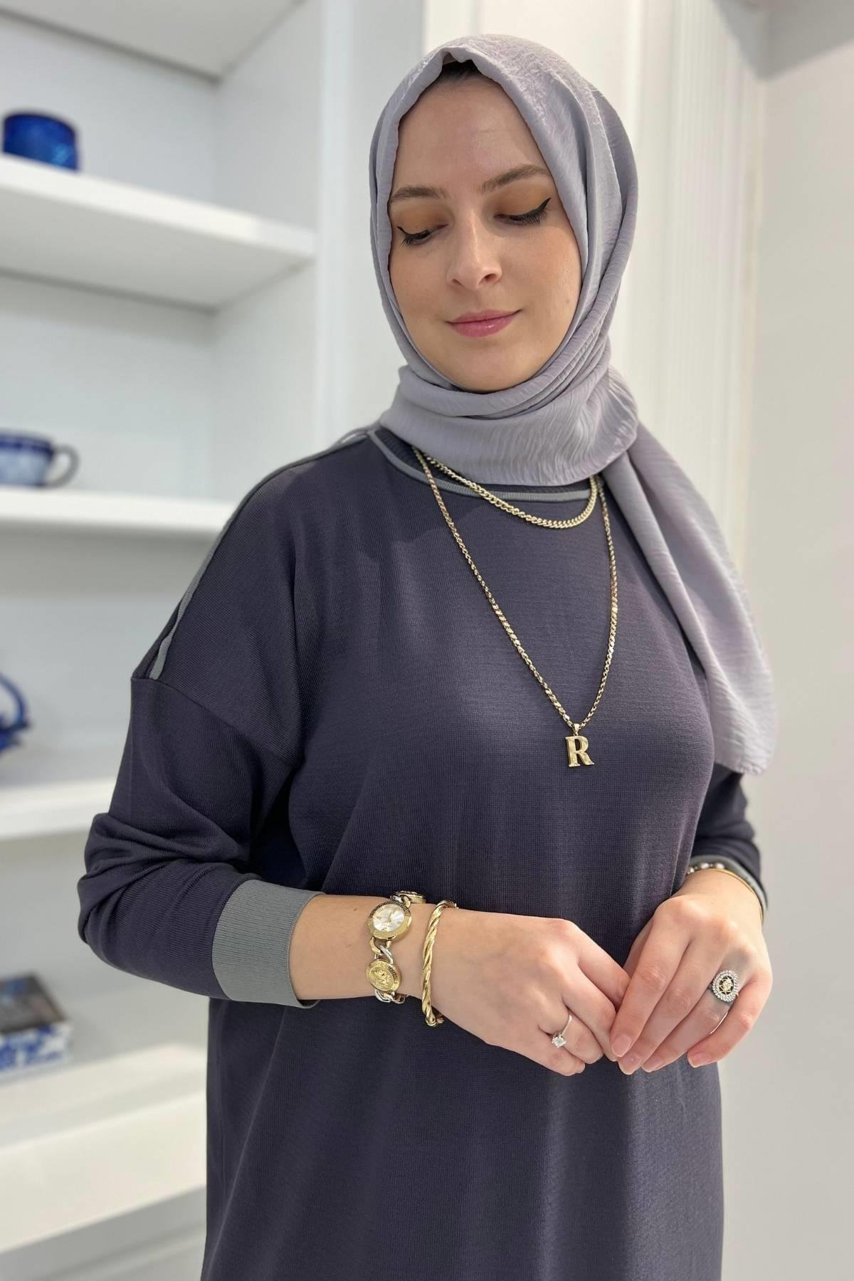 Zümra Siyah Triko Elbise - Rabia Şamlı | Tesettür Giyim, Elbise ve Kadın Giyim Modası
