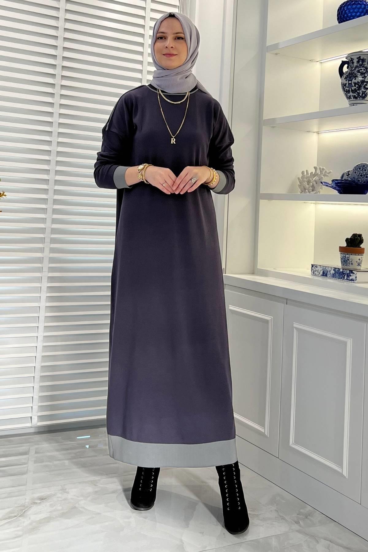 Zümra Siyah Triko Elbise - Rabia Şamlı | Tesettür Giyim, Elbise ve Kadın Giyim Modası