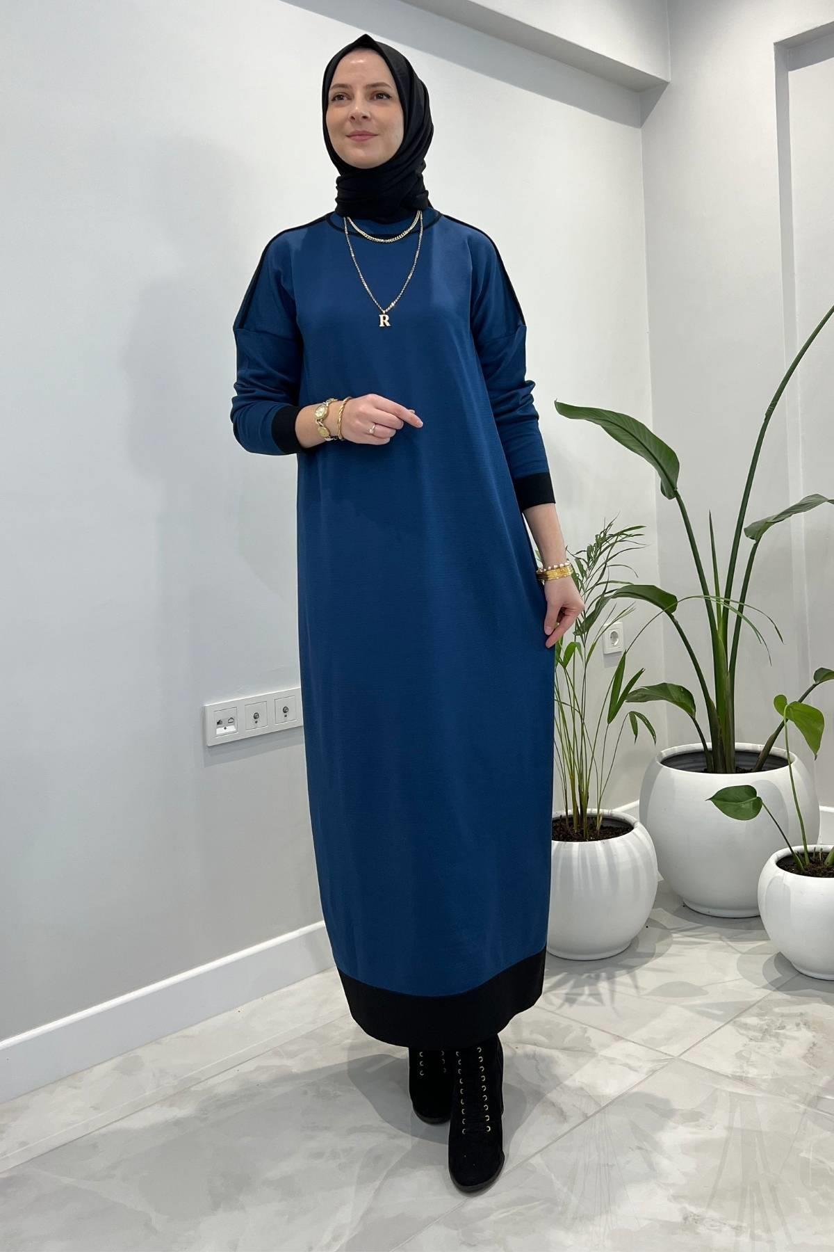 Zümra Siyah Triko Elbise - Rabia Şamlı | Tesettür Giyim, Elbise ve Kadın Giyim Modası