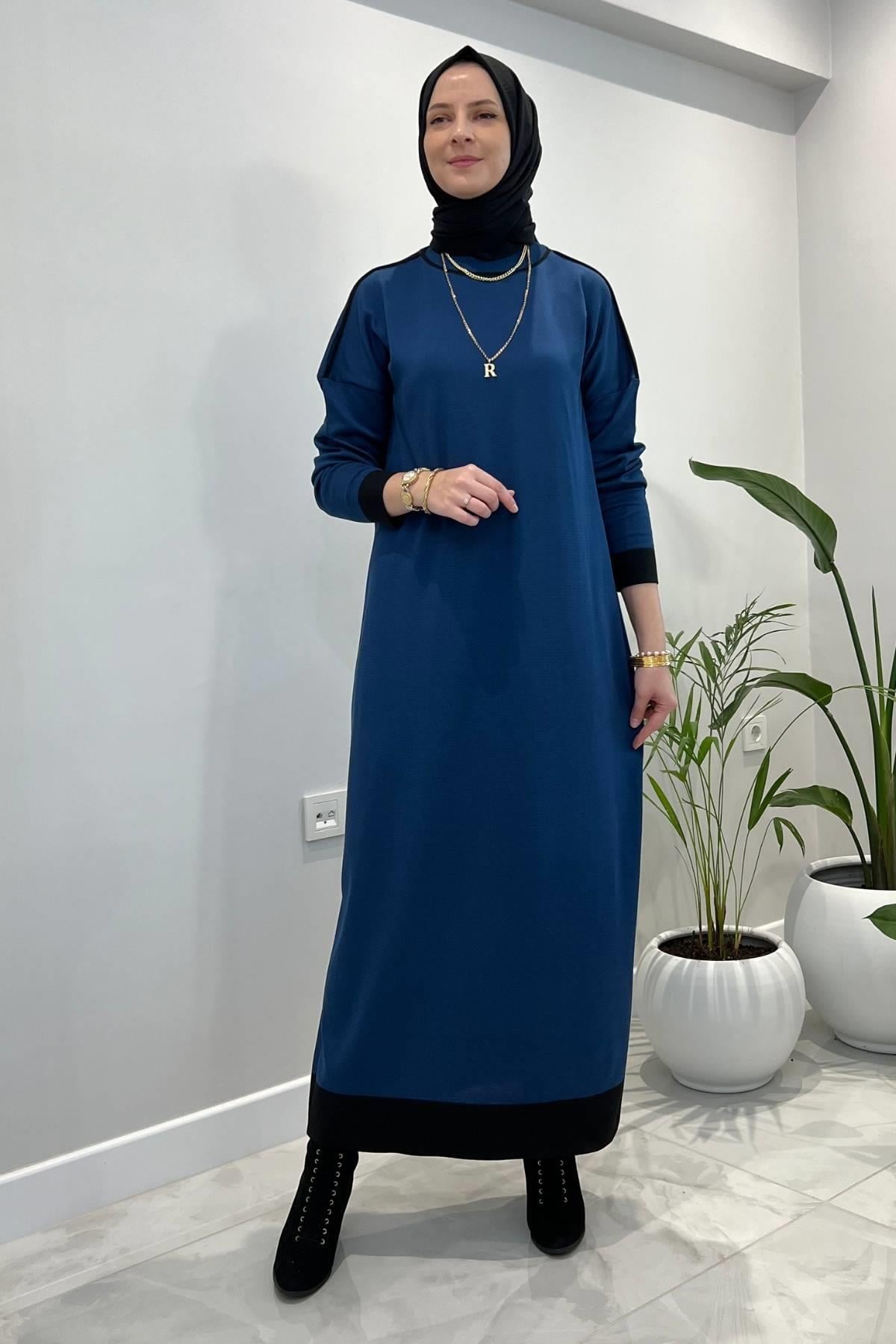 Zümra Siyah Triko Elbise - Rabia Şamlı | Tesettür Giyim, Elbise ve Kadın Giyim Modası