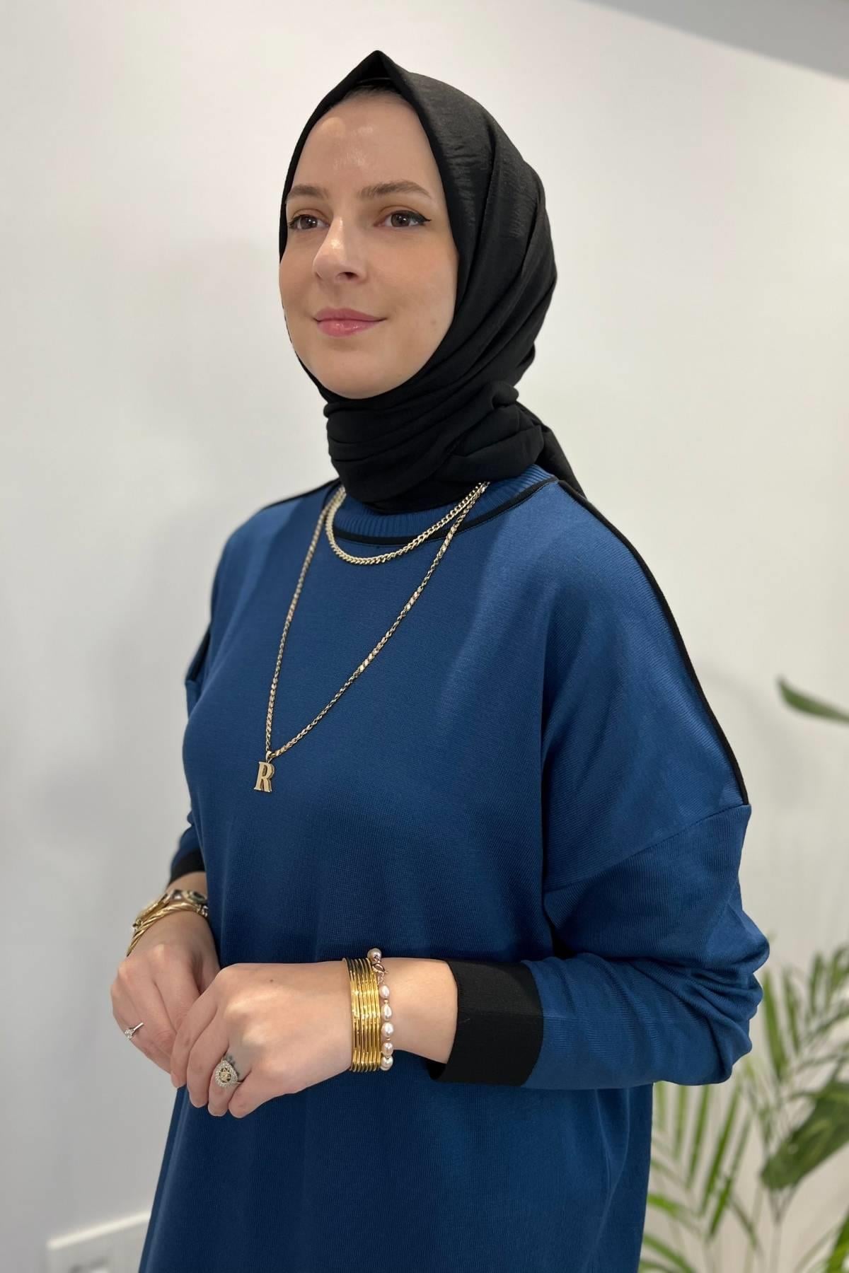 Zümra Siyah Triko Elbise - Rabia Şamlı | Tesettür Giyim, Elbise ve Kadın Giyim Modası