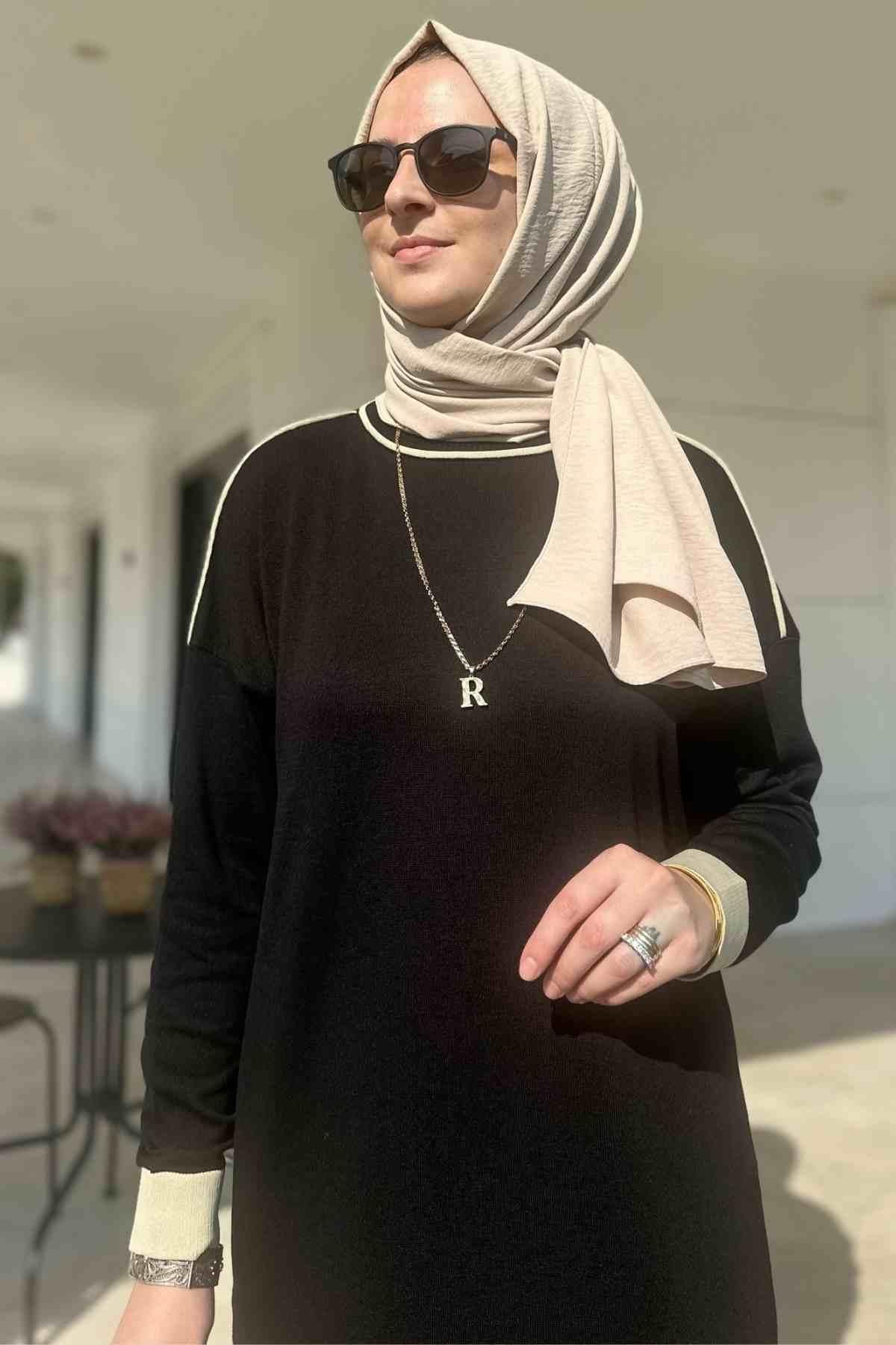 Yeşil Çizgili Müslin Kap | Rabia Şamlı | Tesettür Giyim, Elbise ve Kadın Giyim Modası