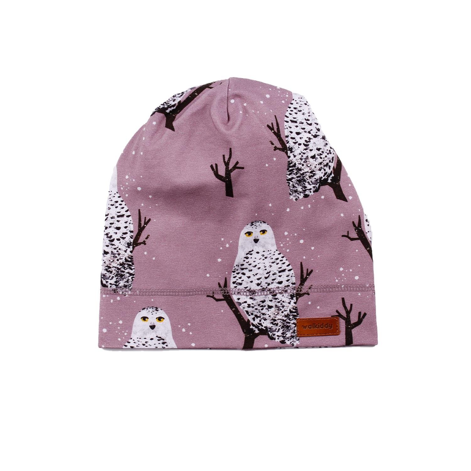 WalkiddyBereBaykuş Desenli Organik Bebek/Çocuk Bere