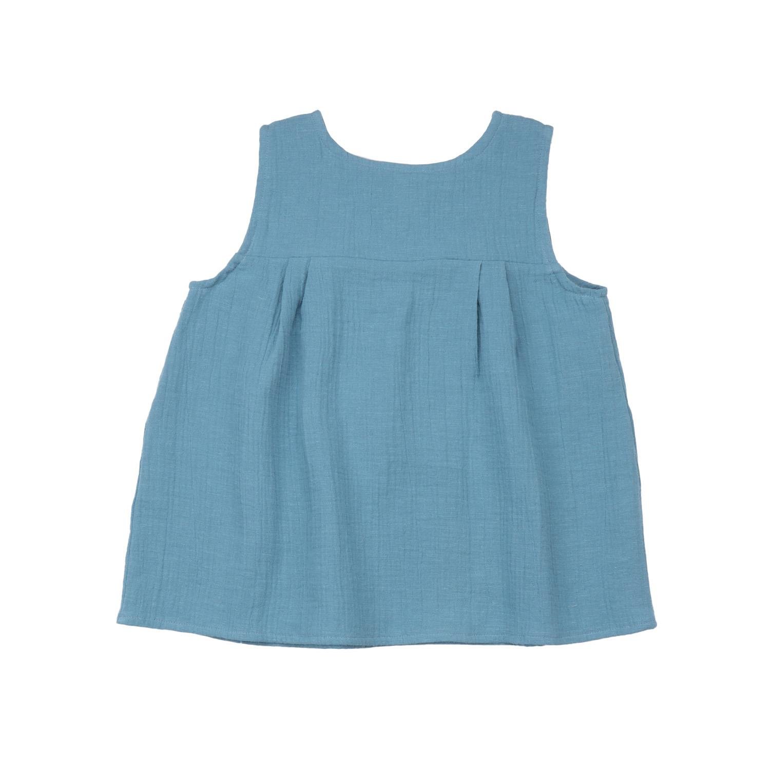WalkiddyBluzMavi Organik Müslin Çocuk Bluz