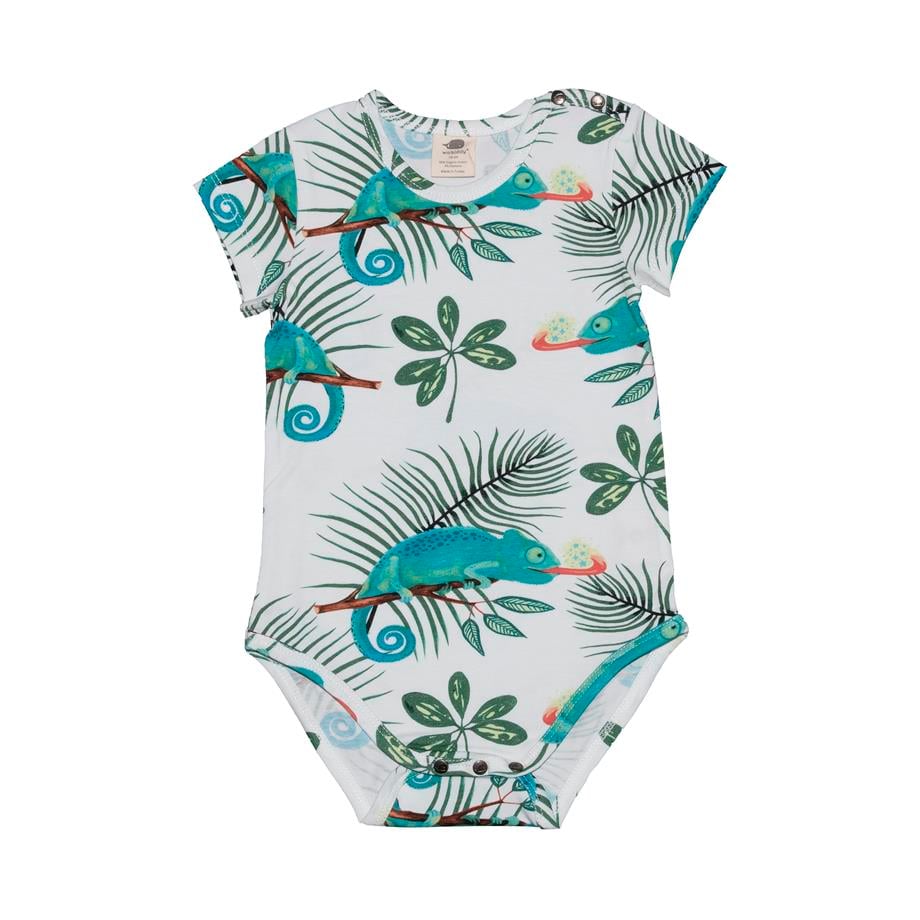 WalkiddyBody Bukalemun Desenli Organik Bebek Body