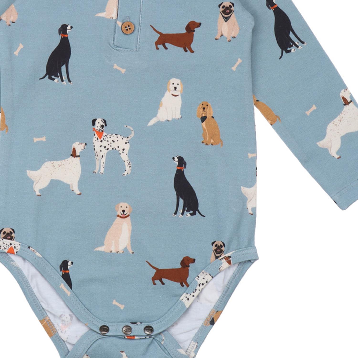 WalkiddyBodyKöpek Desenli Organik Bebek Body