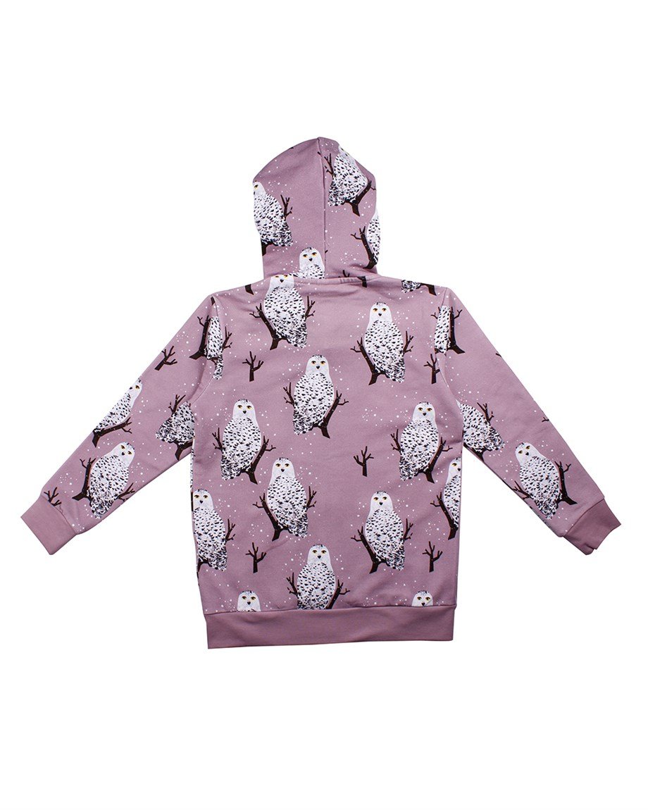 WalkiddyCeketBaykuş Desenli Dijital Baskılı Organik Bebek Sweat Ceket