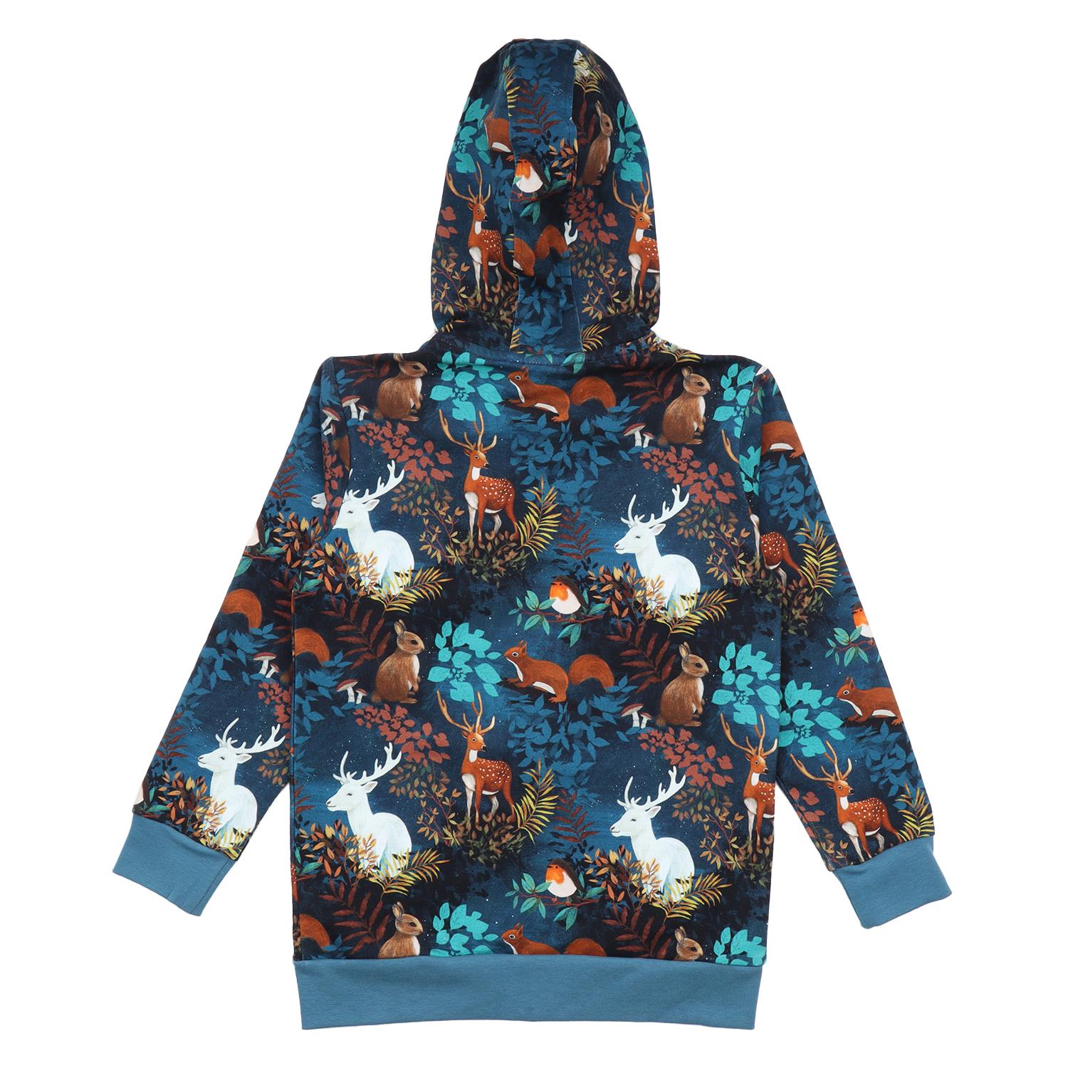 WalkiddyCeketGizli Orman Desenli Organik Bebek Sweat Ceket