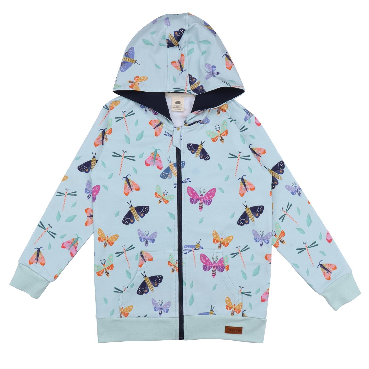 WalkiddyCeketKelebek Desenli Orhganik Çocuk Sweat Ceket