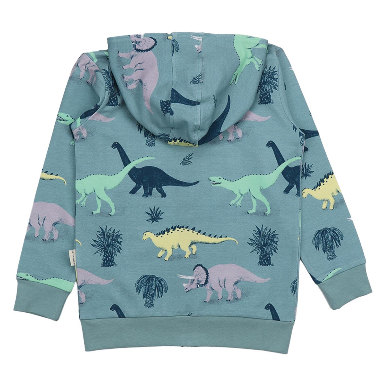 WalkiddyCeketKoşan Dinozor Desenli Organik Bebek Sweat Ceket