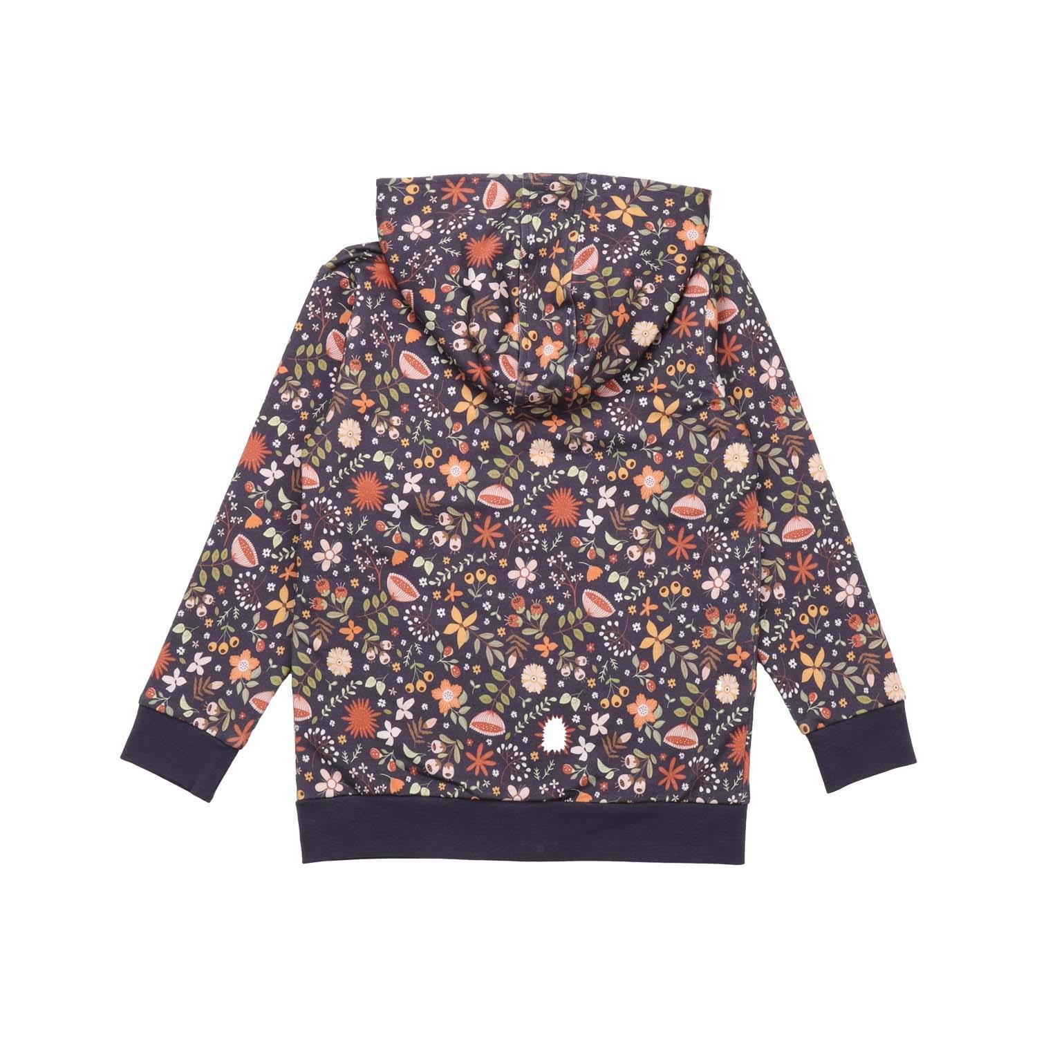 WalkiddyCeketSonbahar Çiçekleri Desenli Organik Çocuk Sweat Ceket