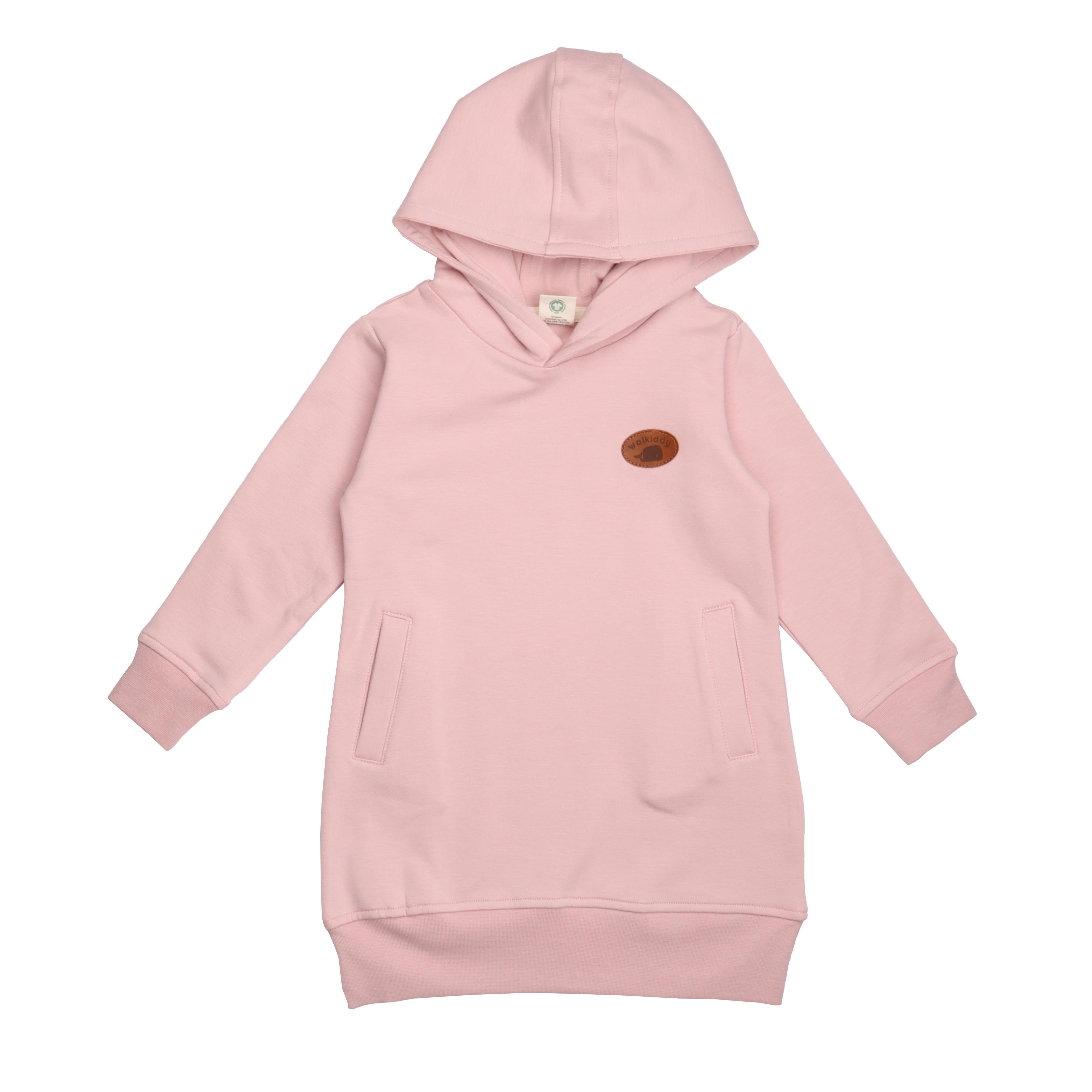 WalkiddyElbisePembe Organik Çocuk Sweat Elbise
