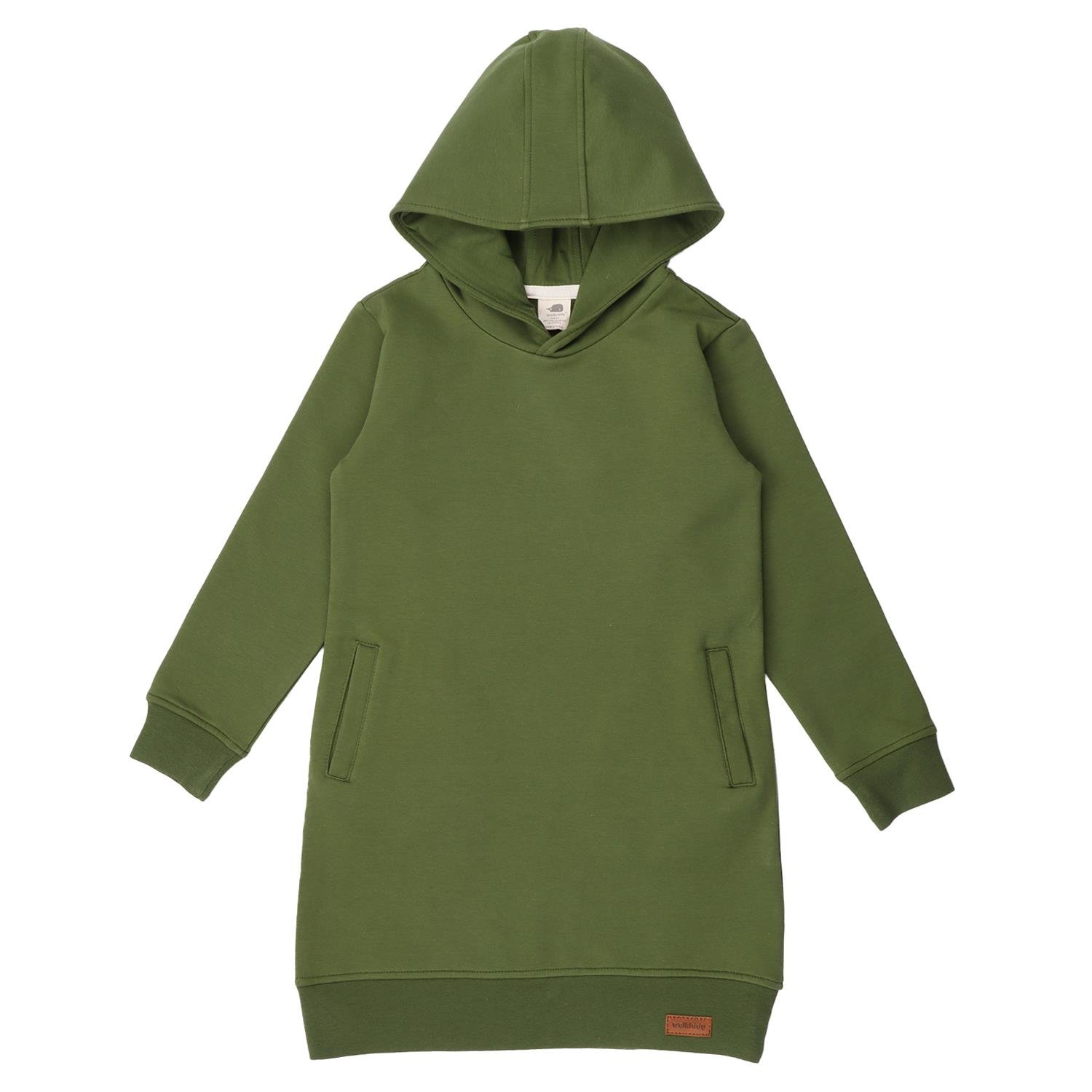 WalkiddyElbiseYeşil Kapüşonlu Organik Çocuk Sweat Elbise