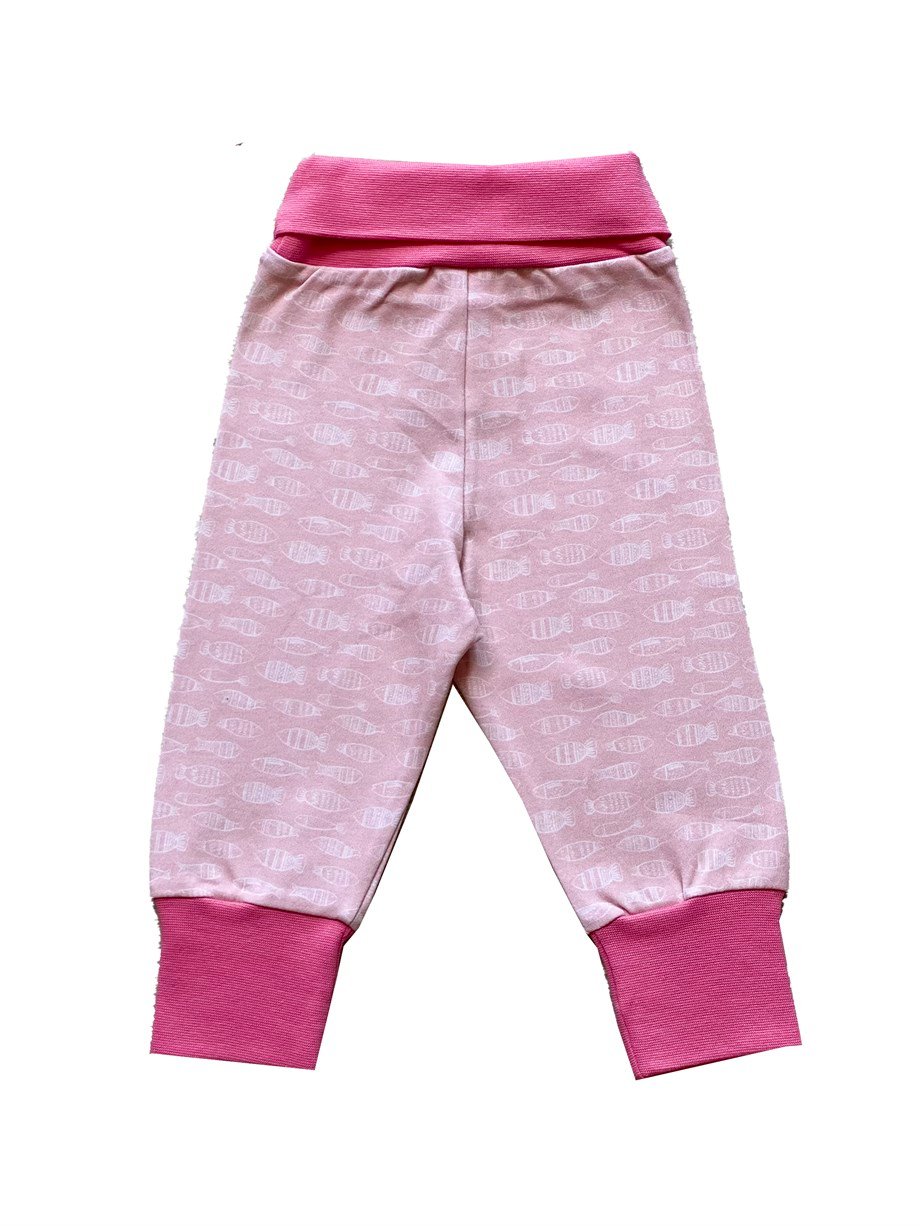 WalkiddyPantolonKüçük Balık Desenli Organik İnterlok pantolon