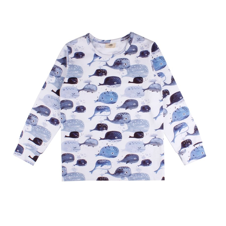 WalkiddyPijamaBaby Whales Balina Desenli Organik Bebek Pijama