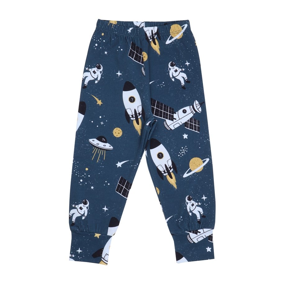 WalkiddyPijamaSpace Trip Roket Desenli Organik Pijama Takımı