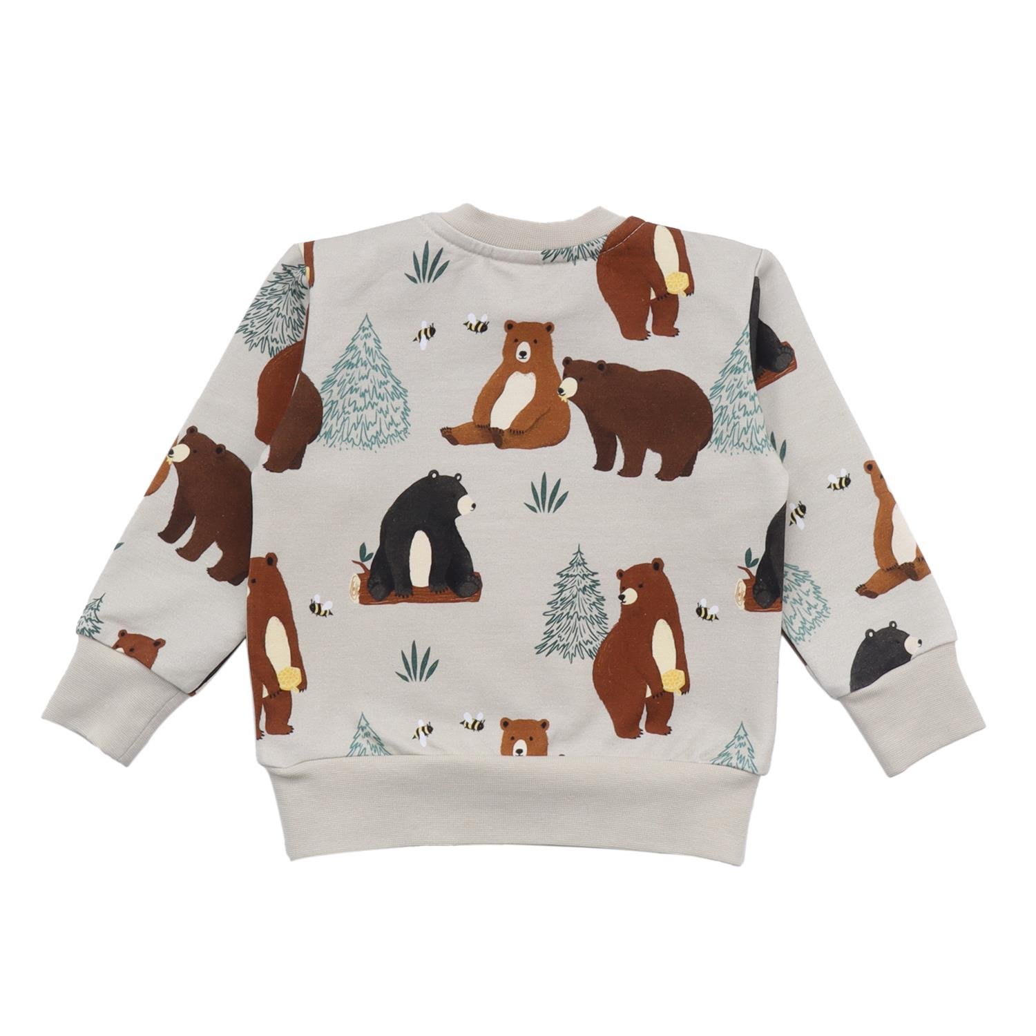 WalkiddySweatshirtBebek Ayı Desenli Organik Bebek Sweatshirt