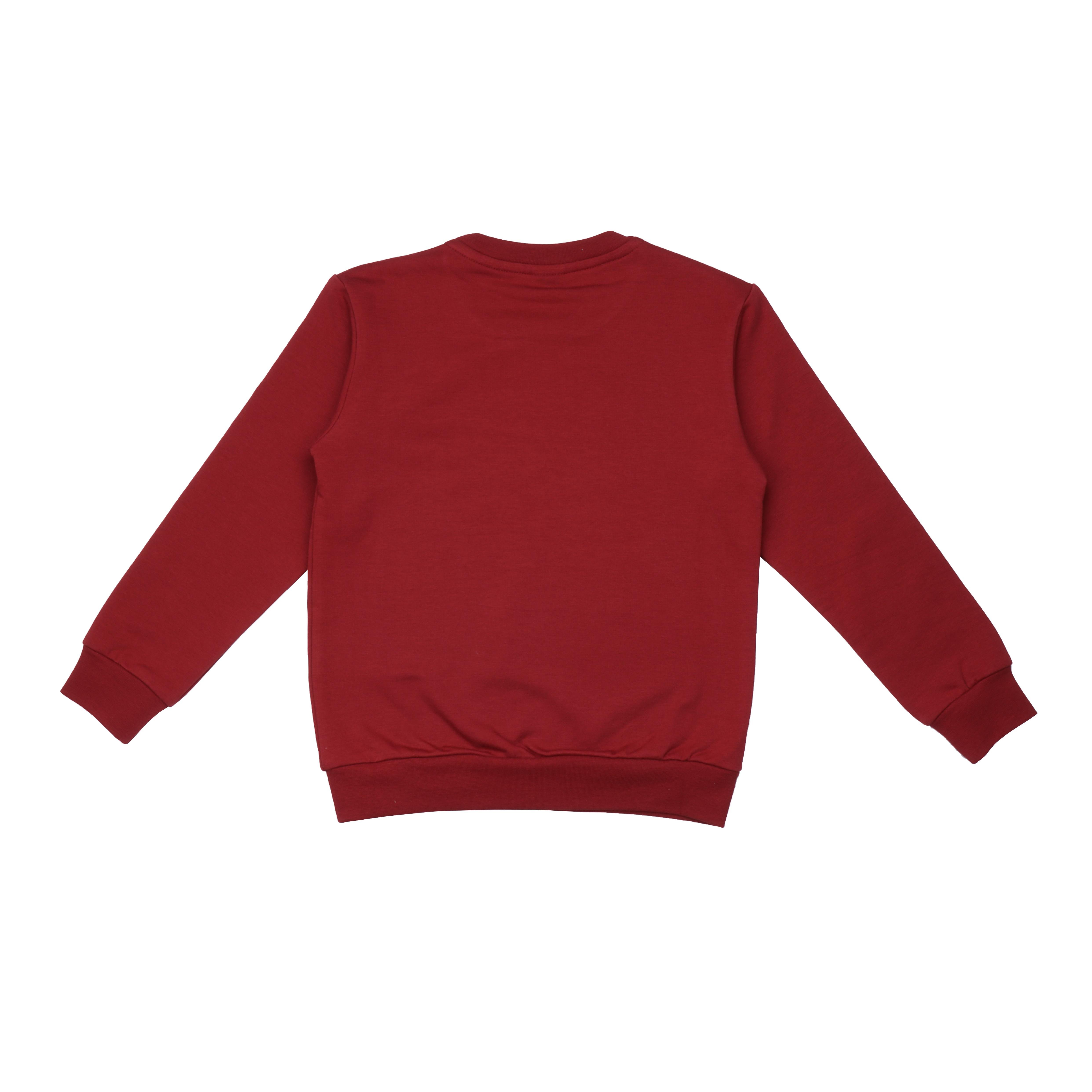 WalkiddySweatshirtBordo Robot Baskılı Organik Bebek Sweatshirt