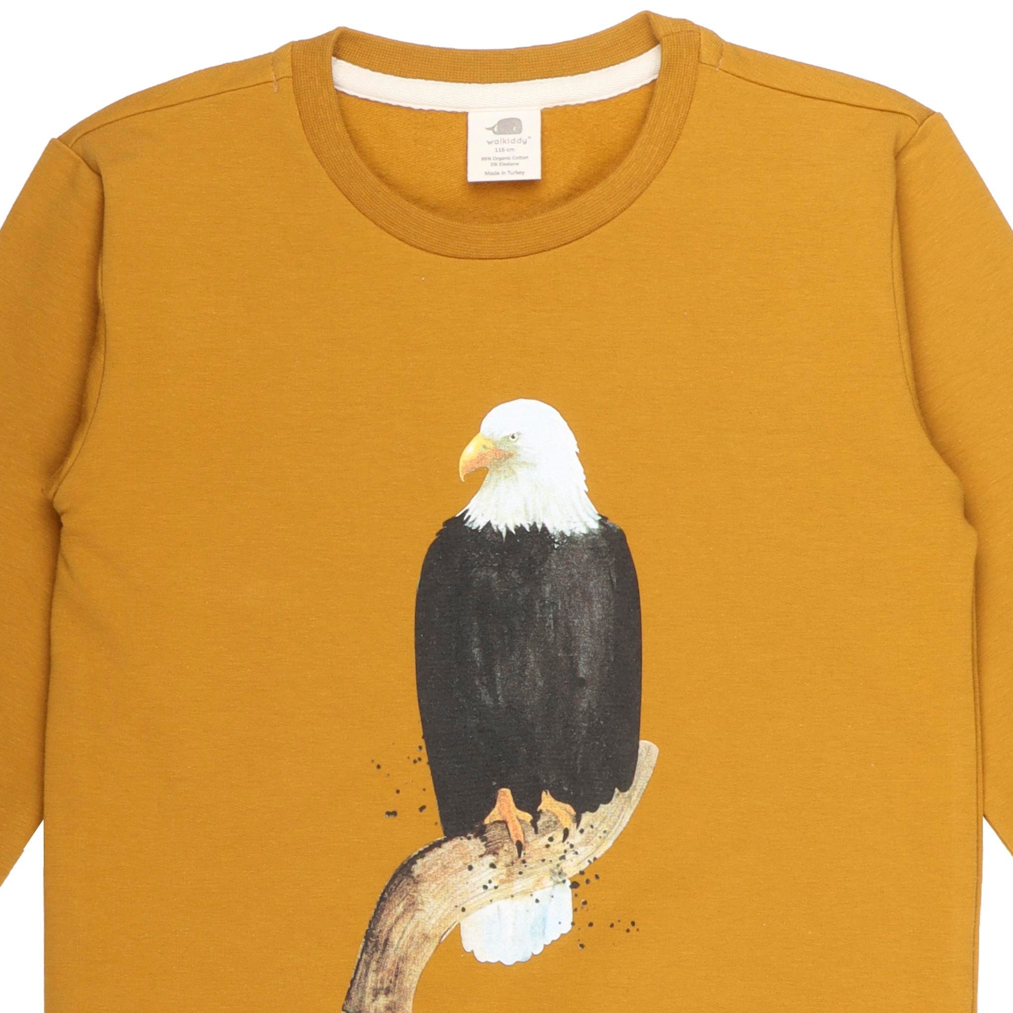 WalkiddySweatshirtHardal Kartal Baskılı Organik Bebek Sweatshirt