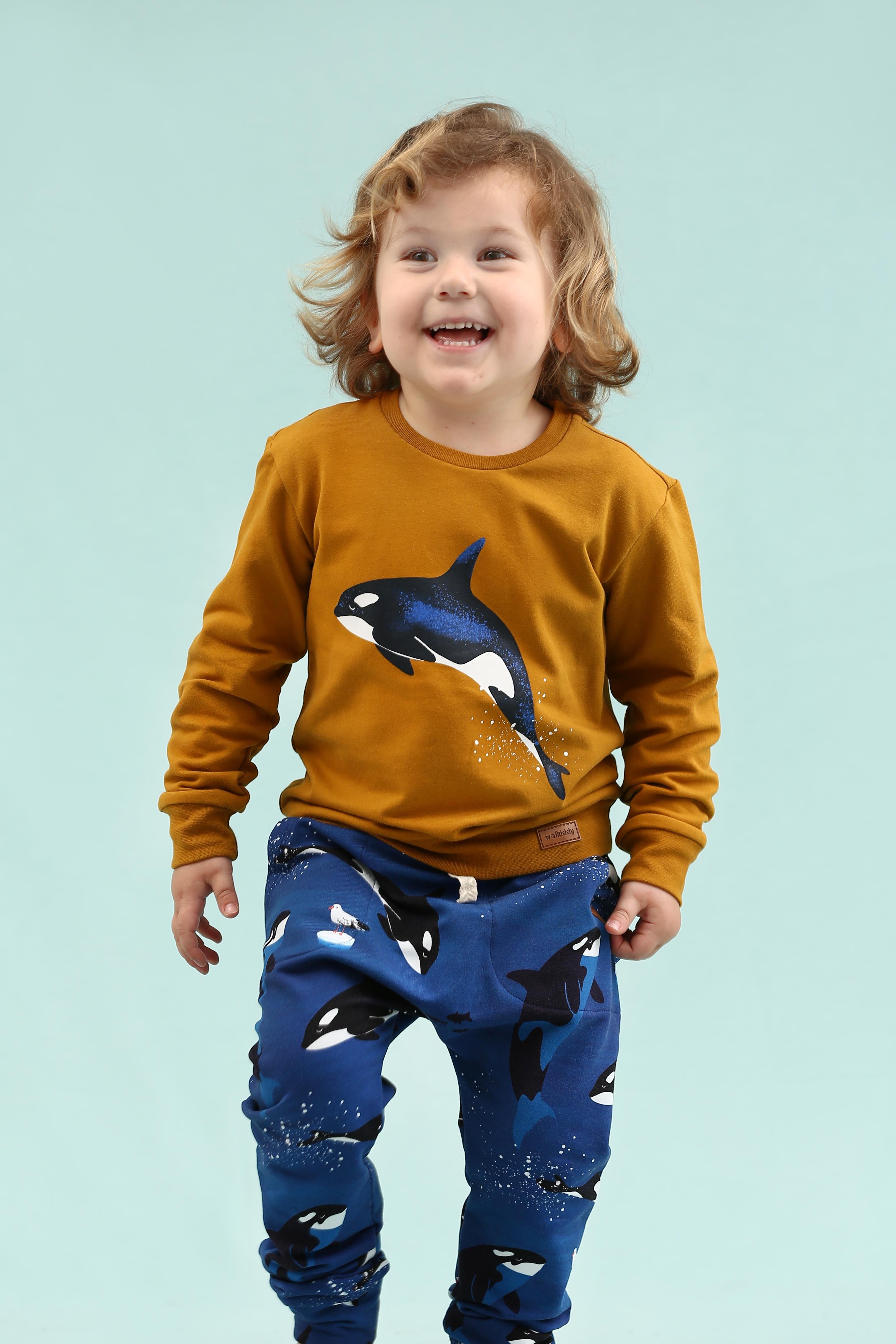 WalkiddySweatshirthardal Orka Baskılı Organik Çocuk Sweatshirt