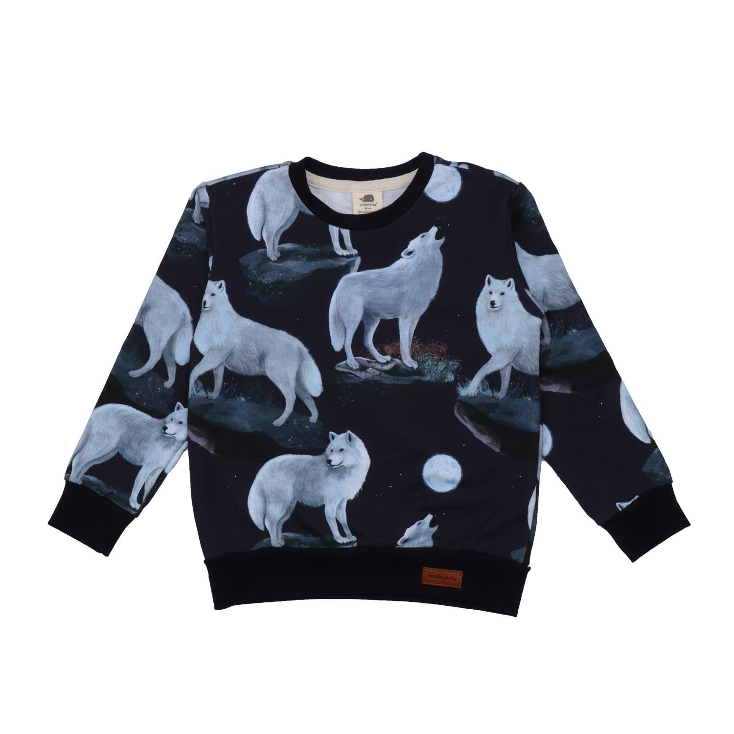 WalkiddySweatshirtKurt Desenli Organik Bebek Sweatshirt