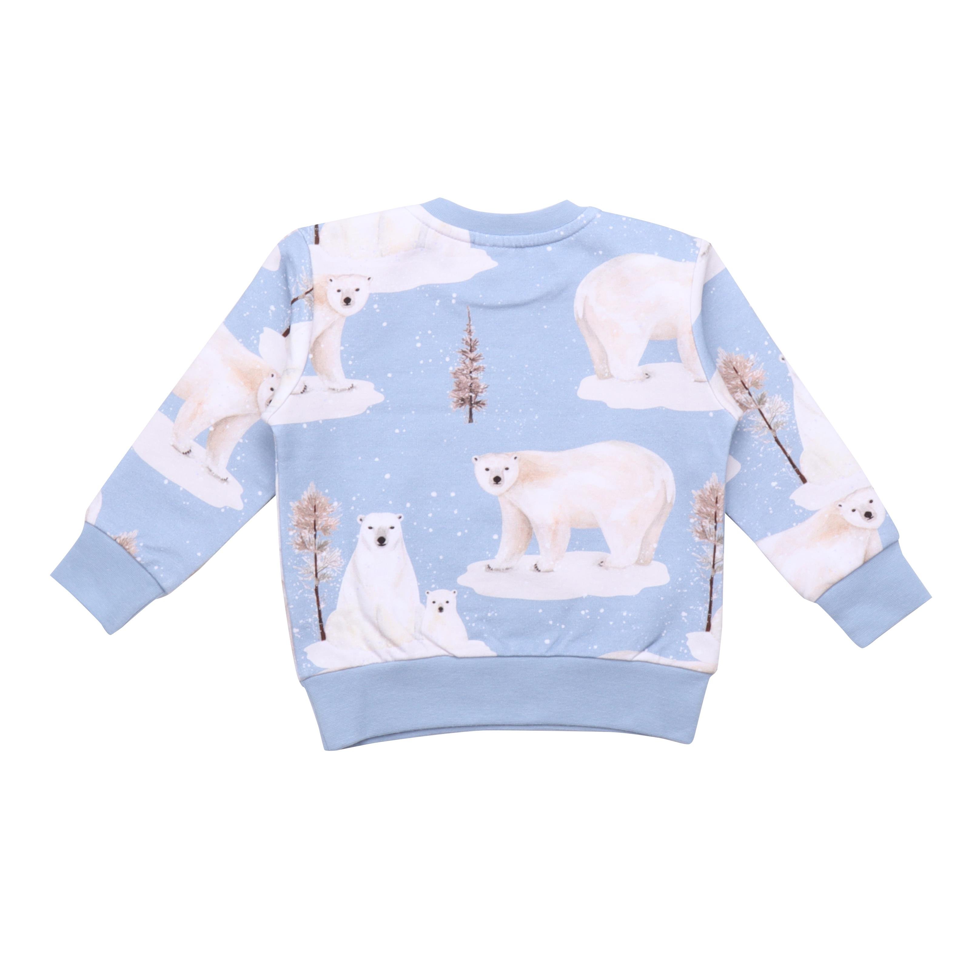 WalkiddySweatshirtKutup Ayısı Desenli Organik Bebek Sweatshirt