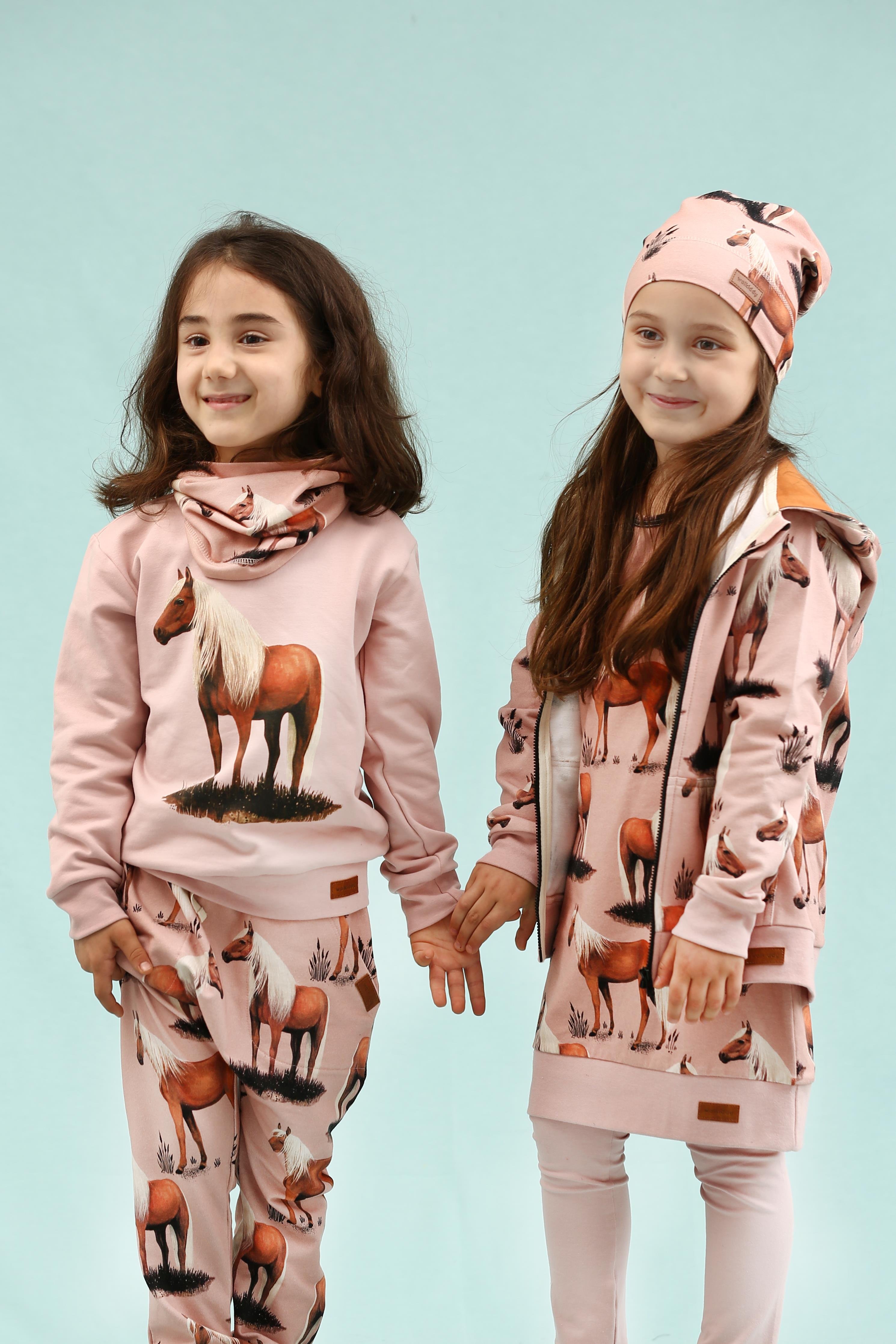 WalkiddySweatshirtPembe At Baskılı Organik Çocuk Sweatshirt