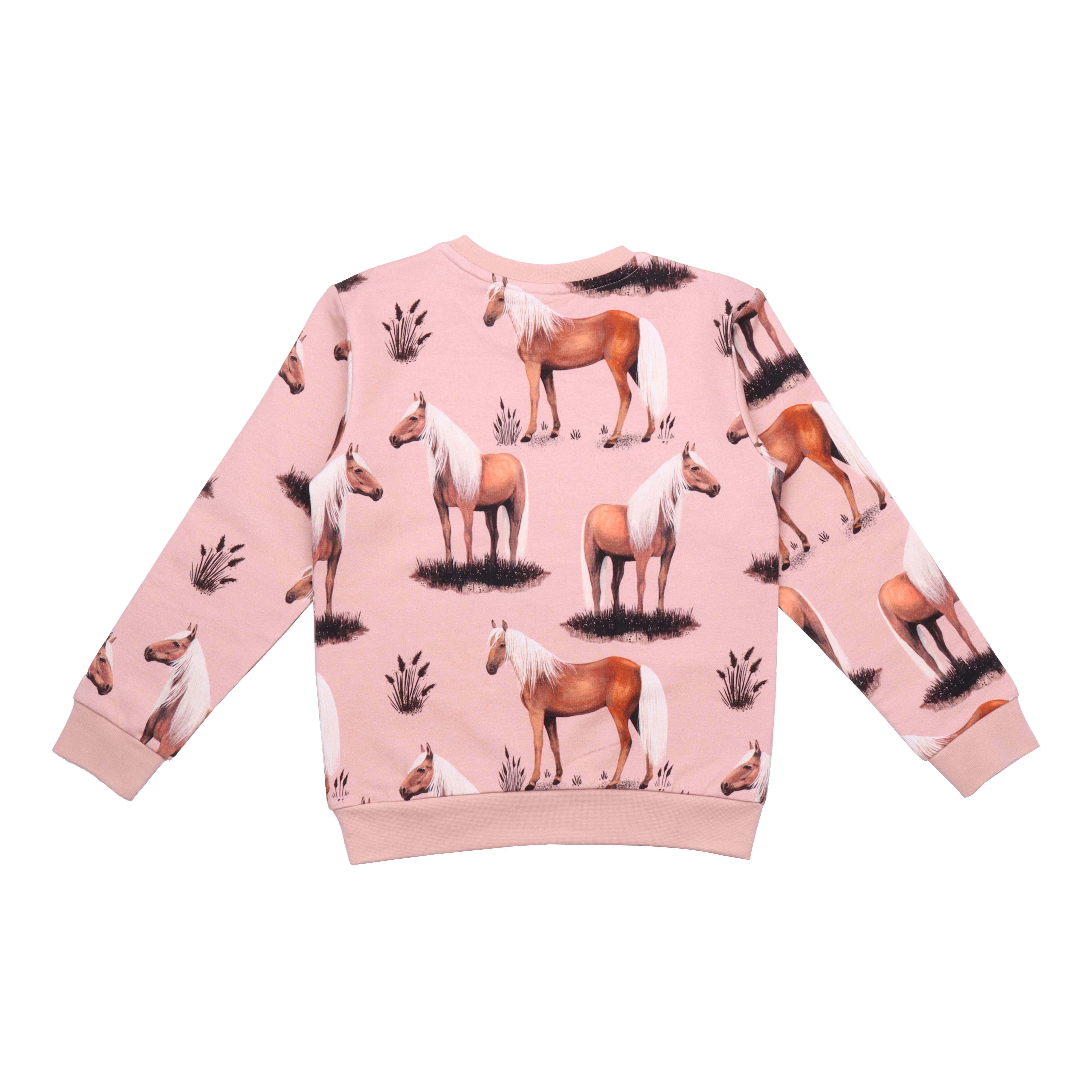 WalkiddySweatshirtPembe At Desenli Organik Bebek Sweatshirt