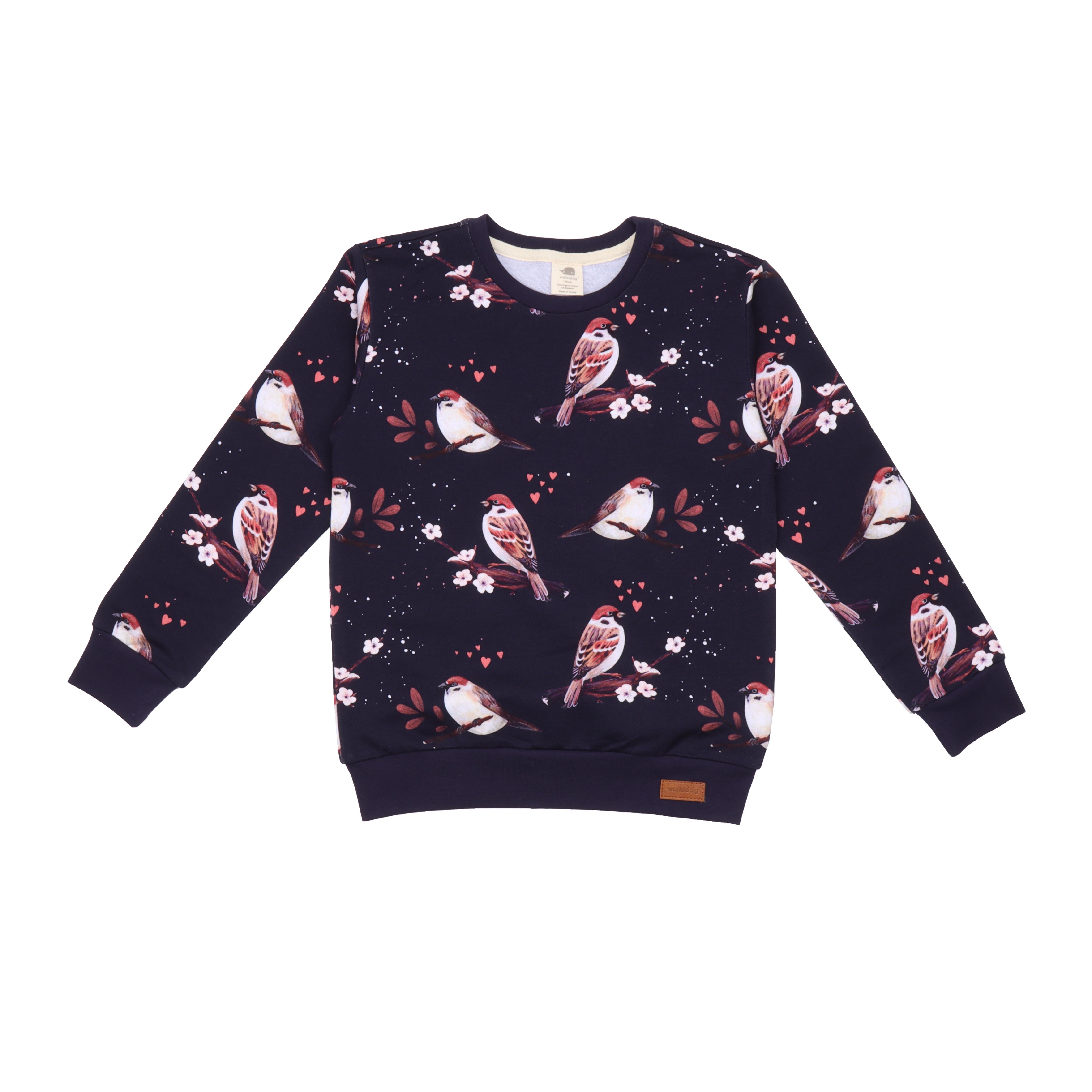 WalkiddySweatshirtSerçe Desenli Organik Bebek Sweatshirt