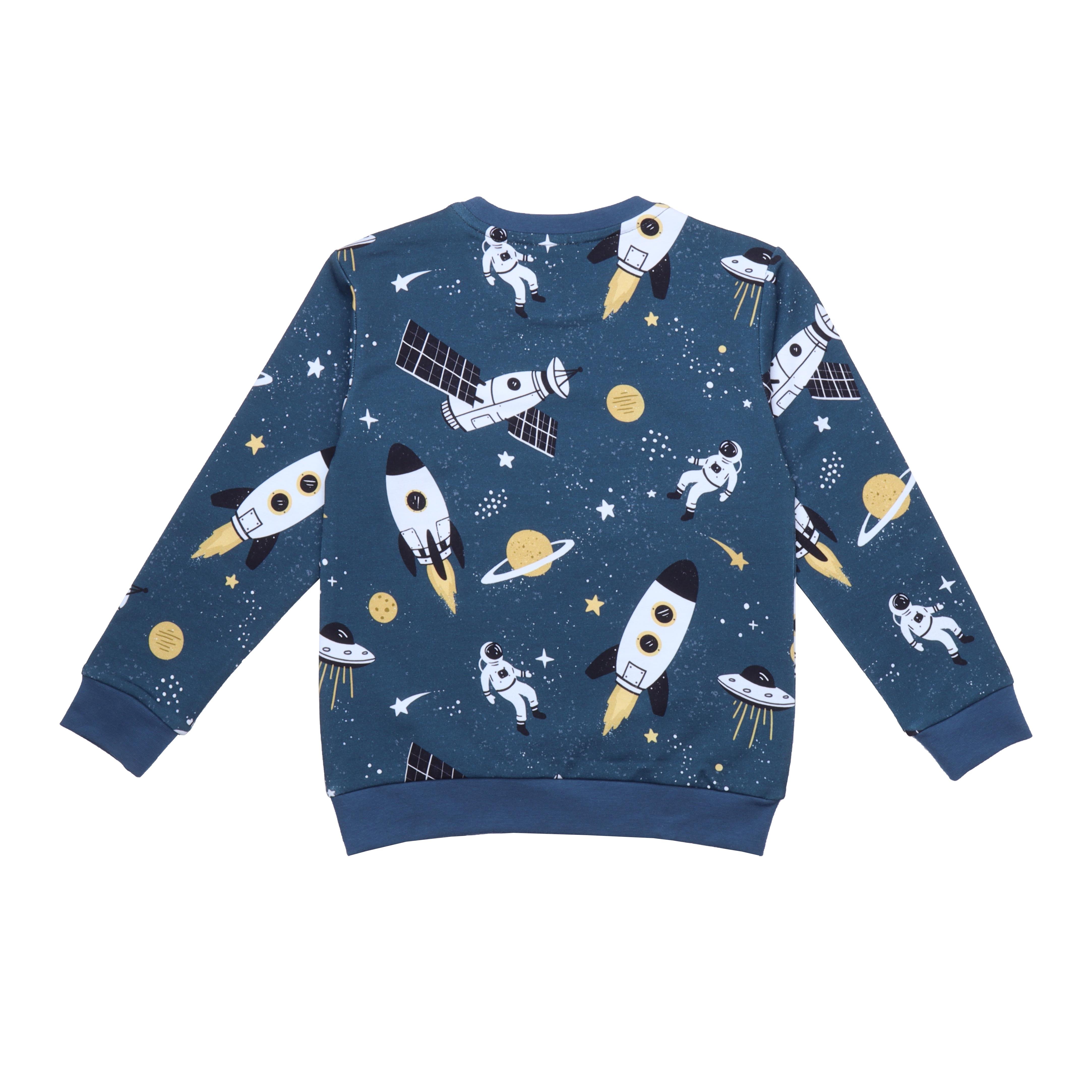 WalkiddySweatshirtUzay Desenli Organik Bebek Sweatshirt