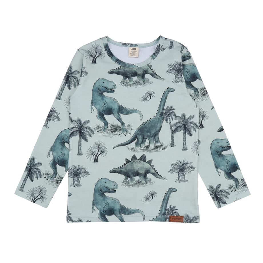 WalkiddyT-ShirtDinozor Desenli Organik Uzun Kollu Çocuk Tişört