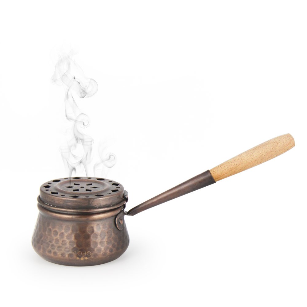 Coho Box Antique Dövme Tütsü Çanağı & Üzerlik &Adaçayı & Lavanta Hediye Seti