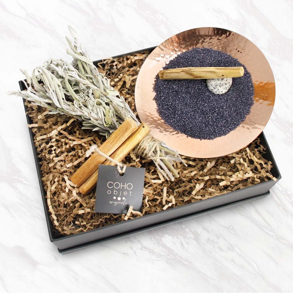 Coho Box Artisan Prana Bakır Tütsülük & 3 Palo Santo & Adaçayı Hediye Seti