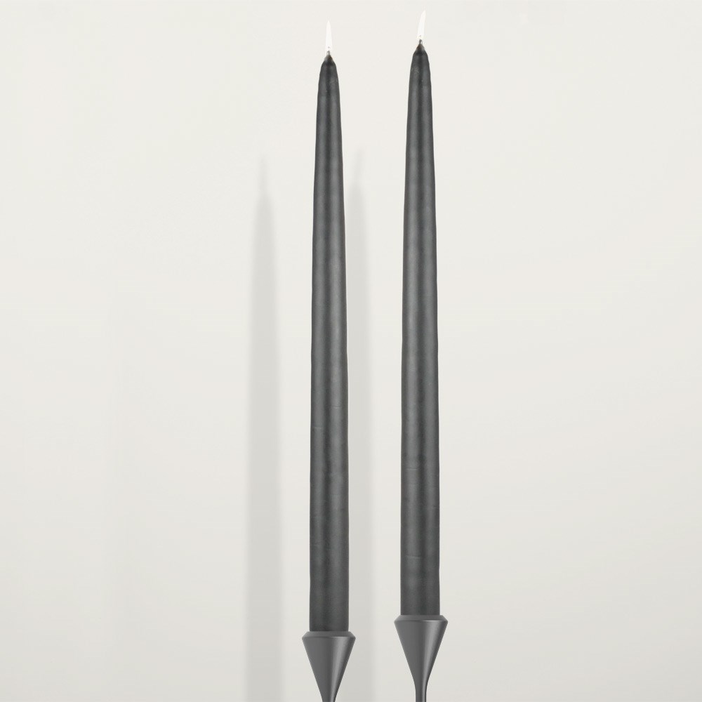 Coho Lumina Siyah Dökme Uzun Mum - 40 cm - 2 li Set