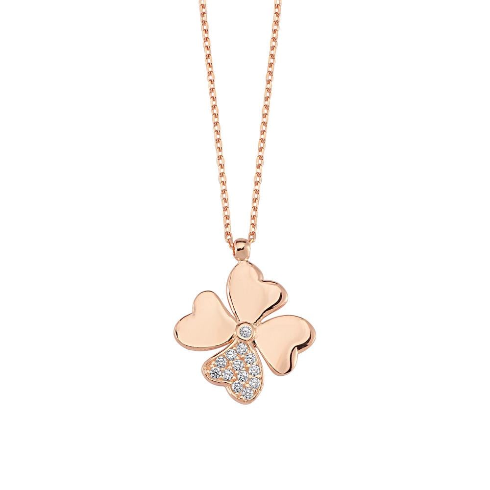 Coho Silver Four-Leaf Clover El Yapımı Gümüş Yonca Kolye