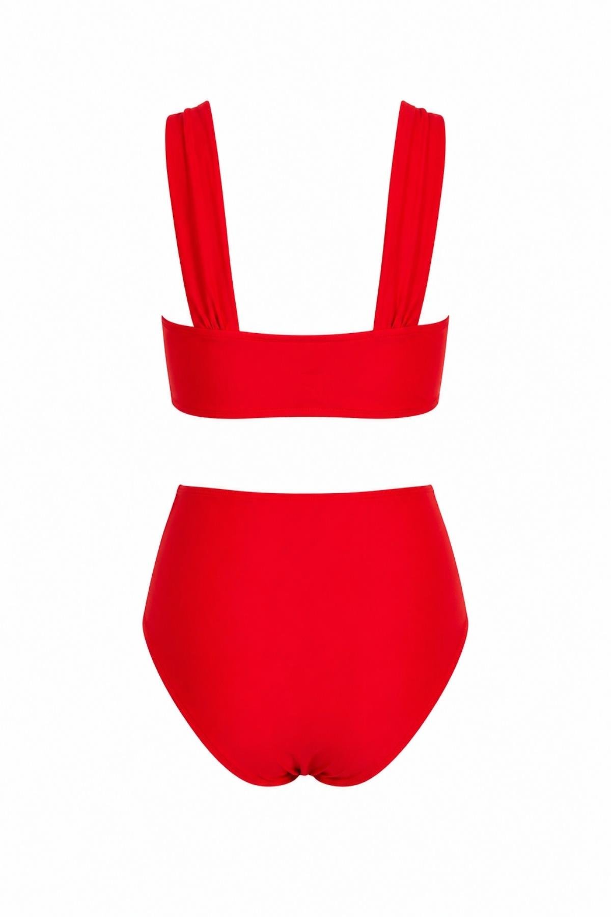 Çapraz Askılı Aksesuarlı Tasarım Bikini Takım 