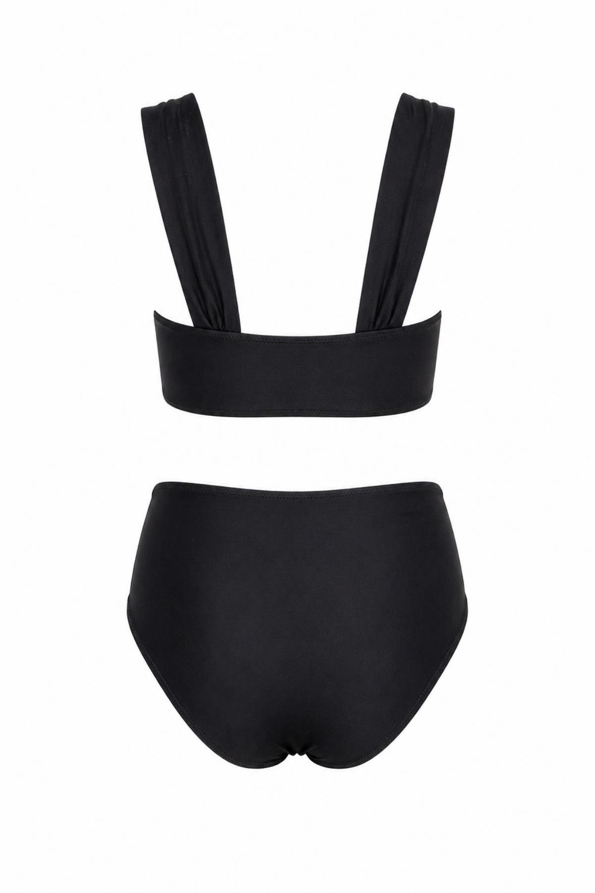 Çapraz Askılı Aksesuarlı Tasarım Bikini Takım 