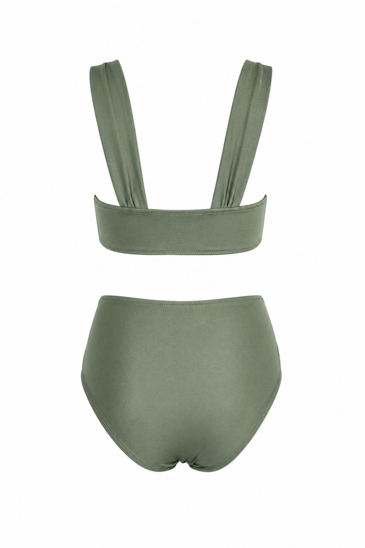 Çapraz Askılı Aksesuarlı Tasarım Bikini Takım 