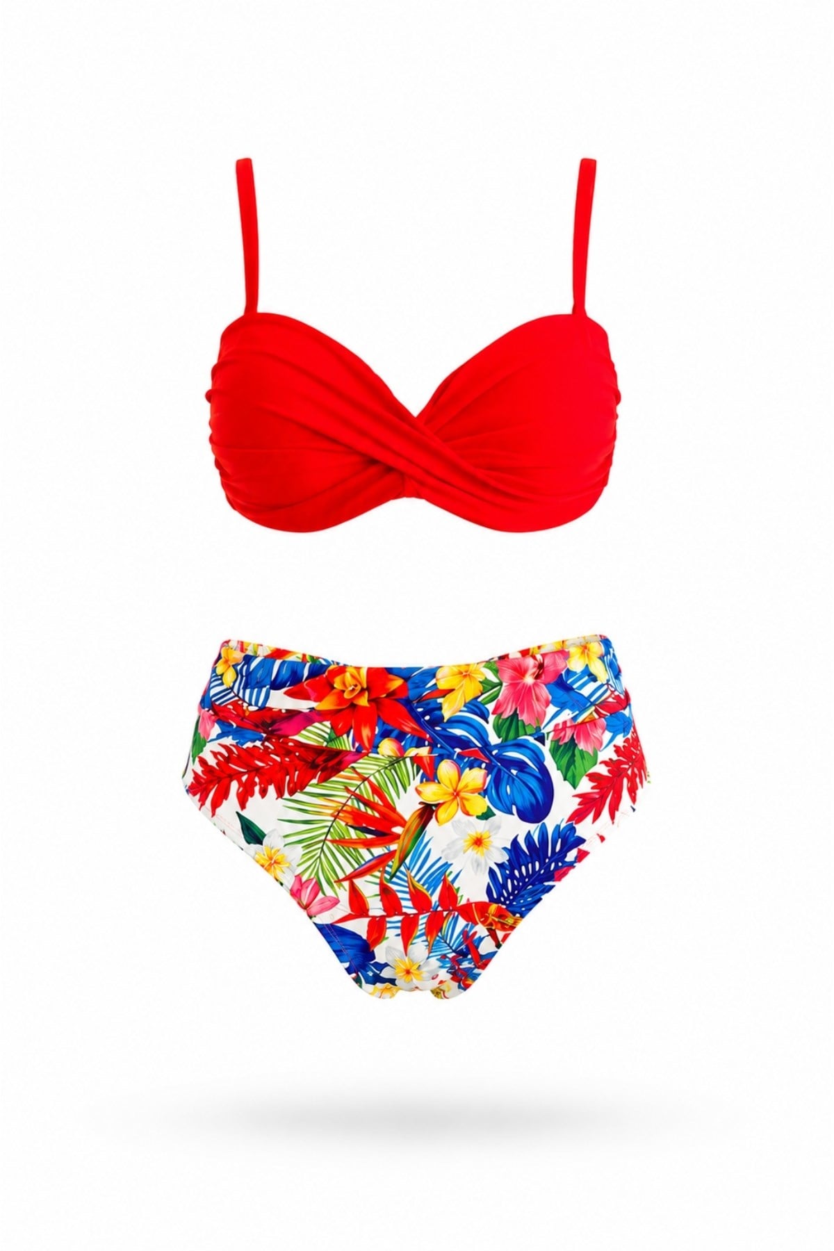 Dönmeli Yüksek Bel Bikini Takım 