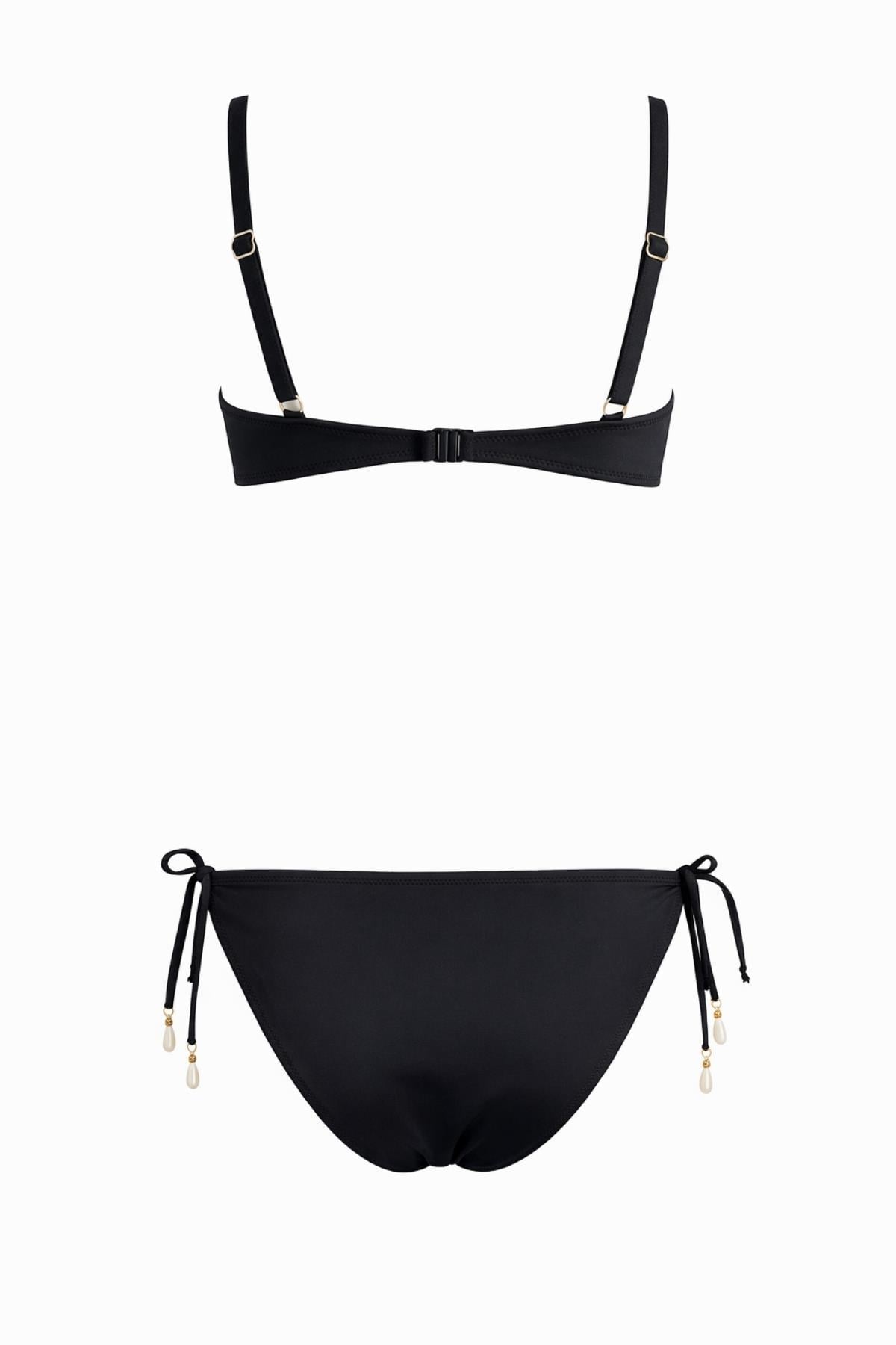 Straplez Deniz Kabuğu Halkalı Kadın Bikini Takım 