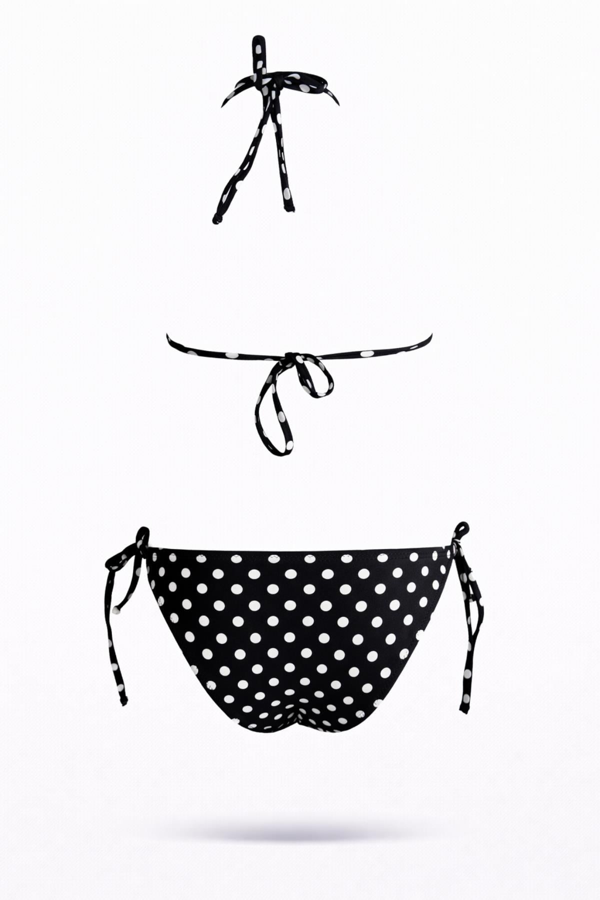 Üçgen Etekli Puantiyeli Bikini Takım 