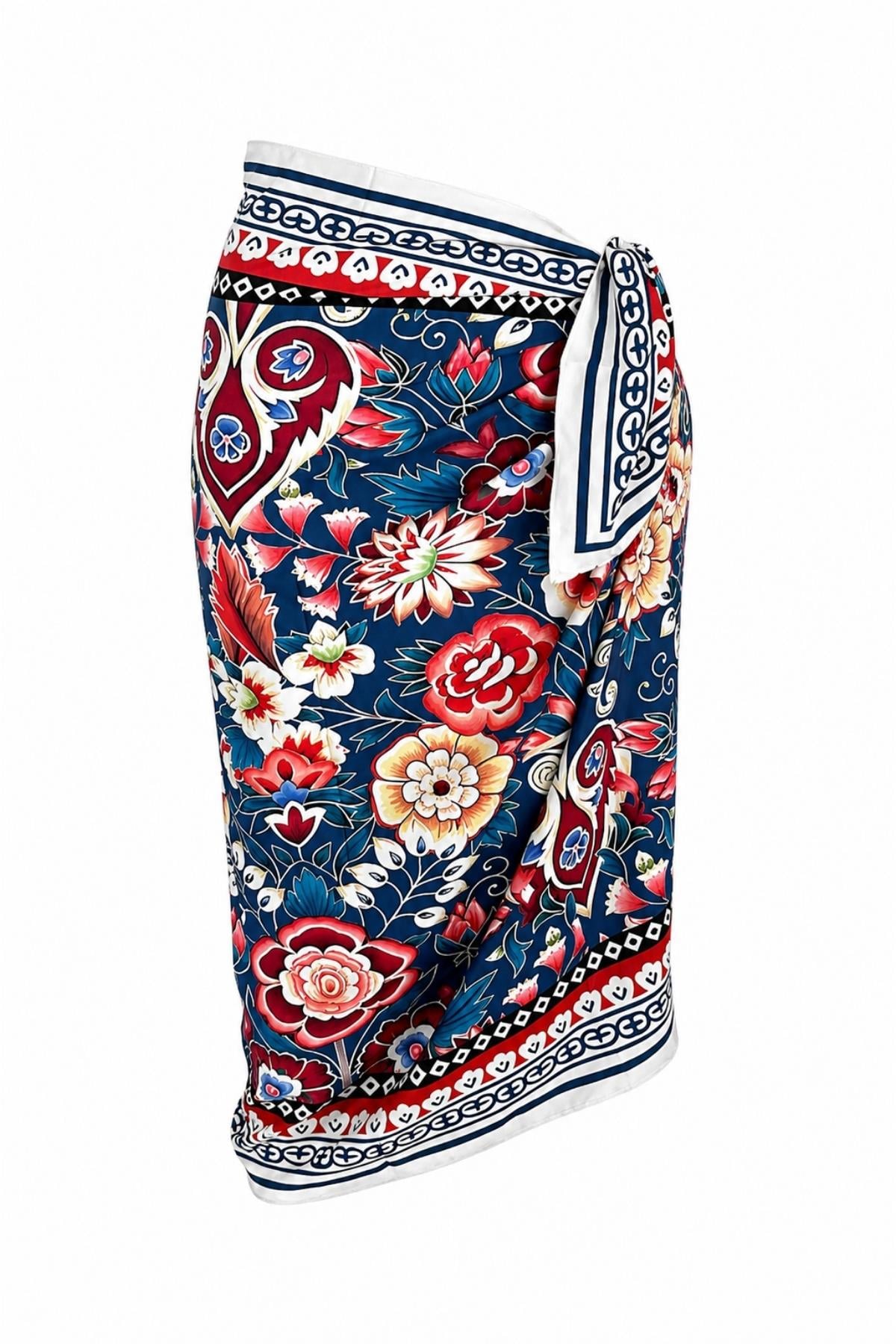Üçgen Pareolu Desenli Bikini Takım 