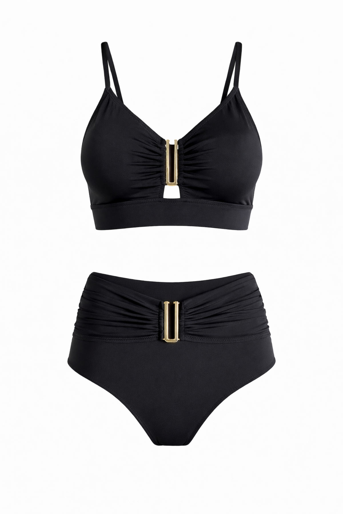 Yüksek Bel U Aksesuarlı Bikini Takım 