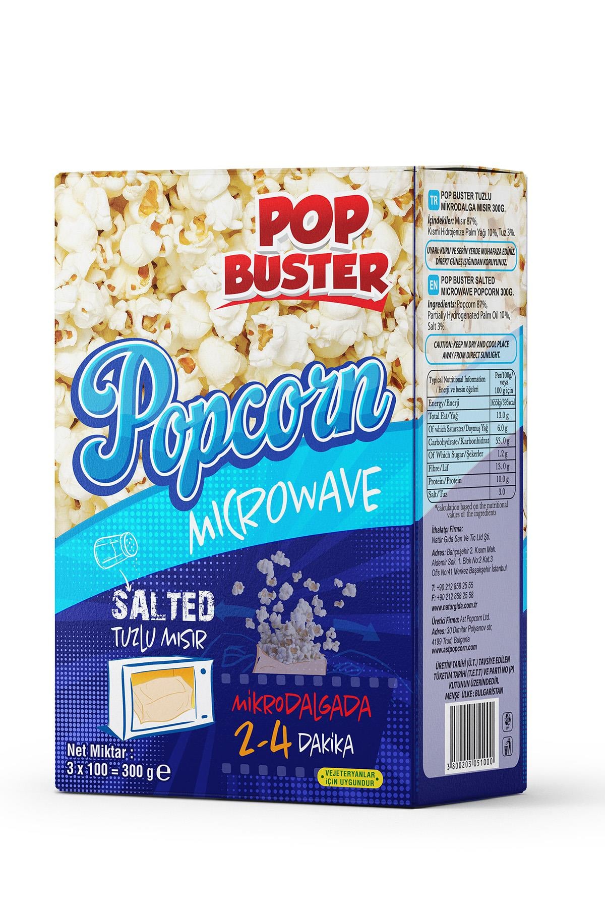 POP BUSTER MİKRODALGA MISIR 3 LÜ (TUZLU)